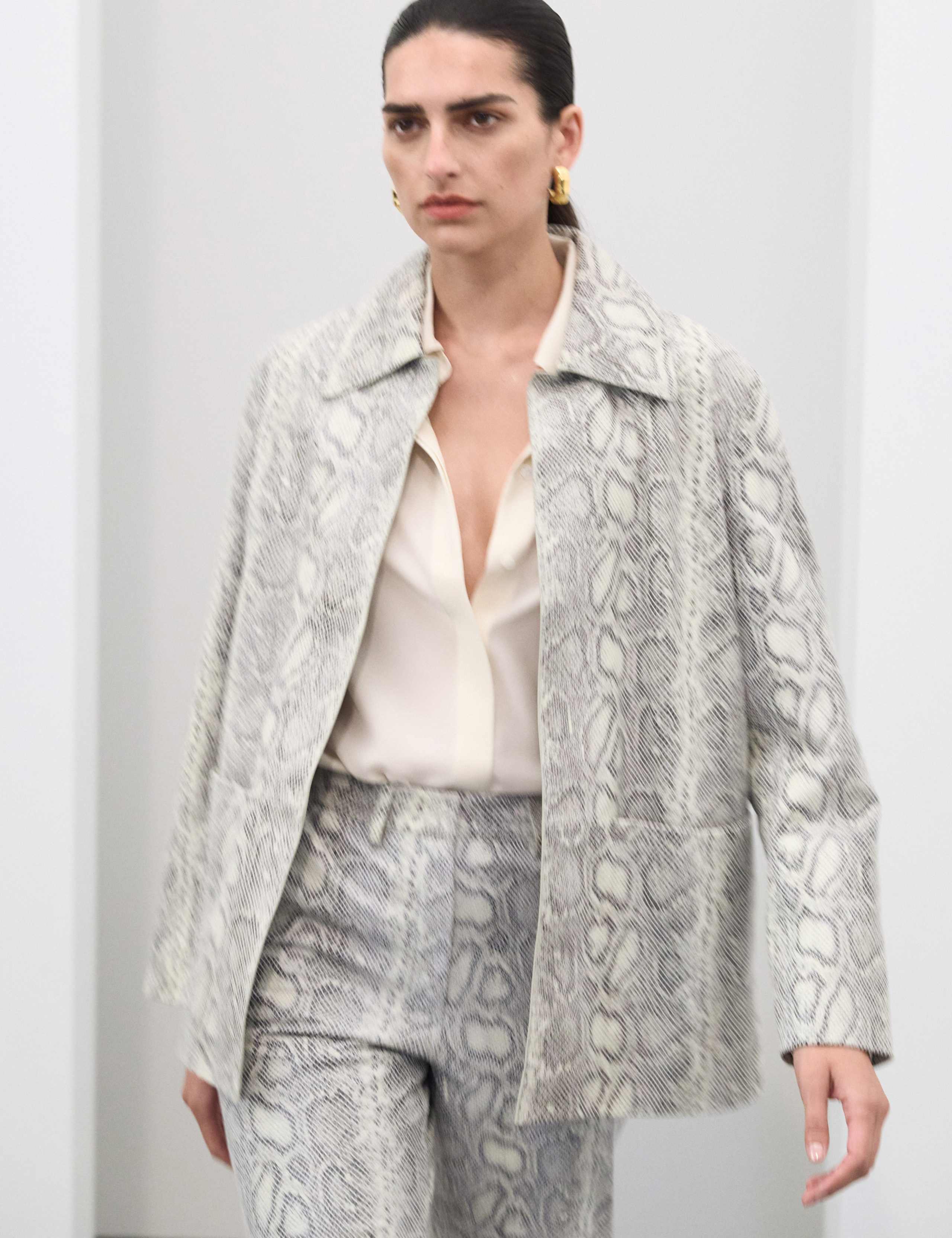 Leather Snakeskin Print Jacket 7 of 7