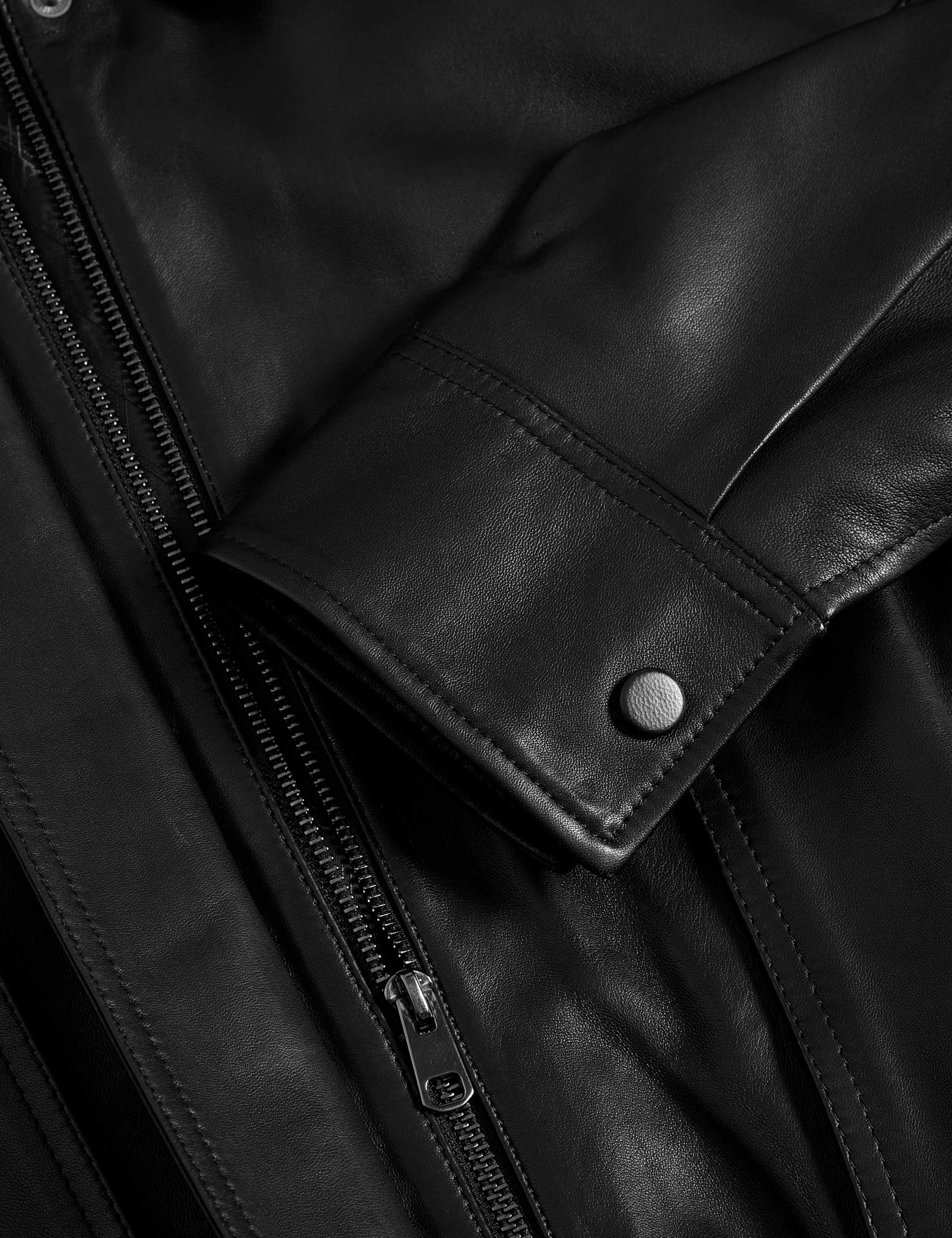 Leather Relaxed Harrington Jacket 2 of 2