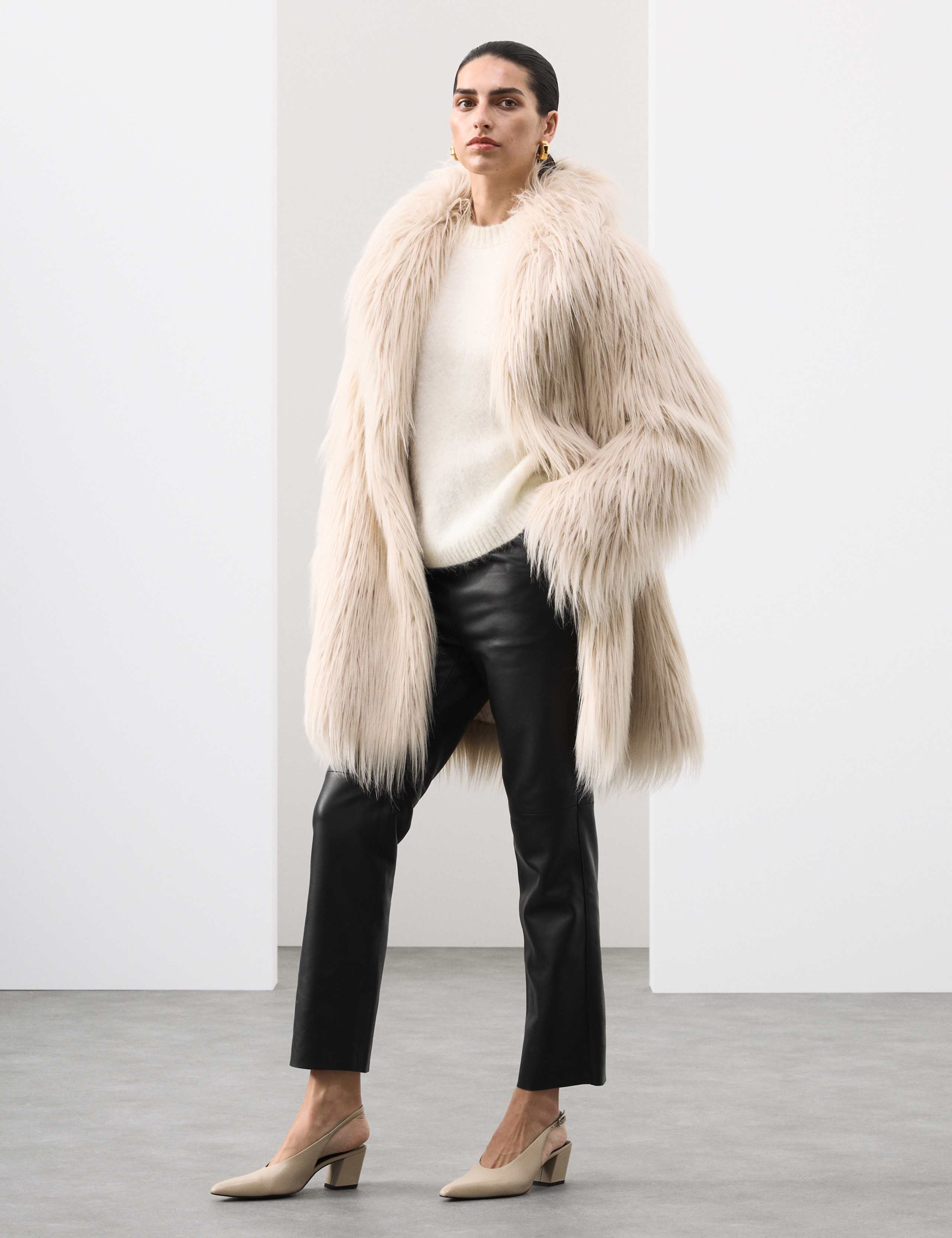 Faux Fur Collared Longline Coat 3 of 8