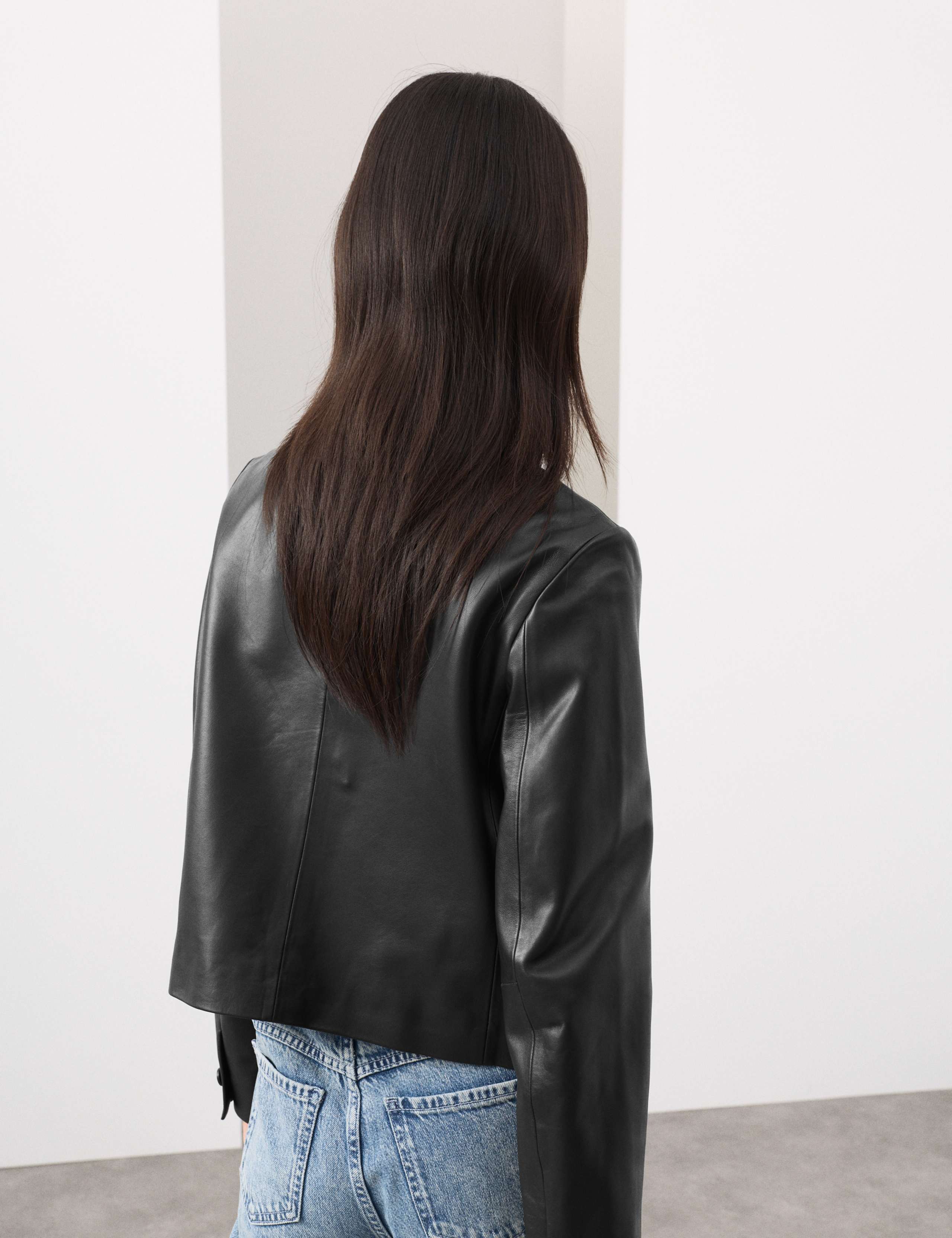 Leather Collarless Jacket 4 of 4