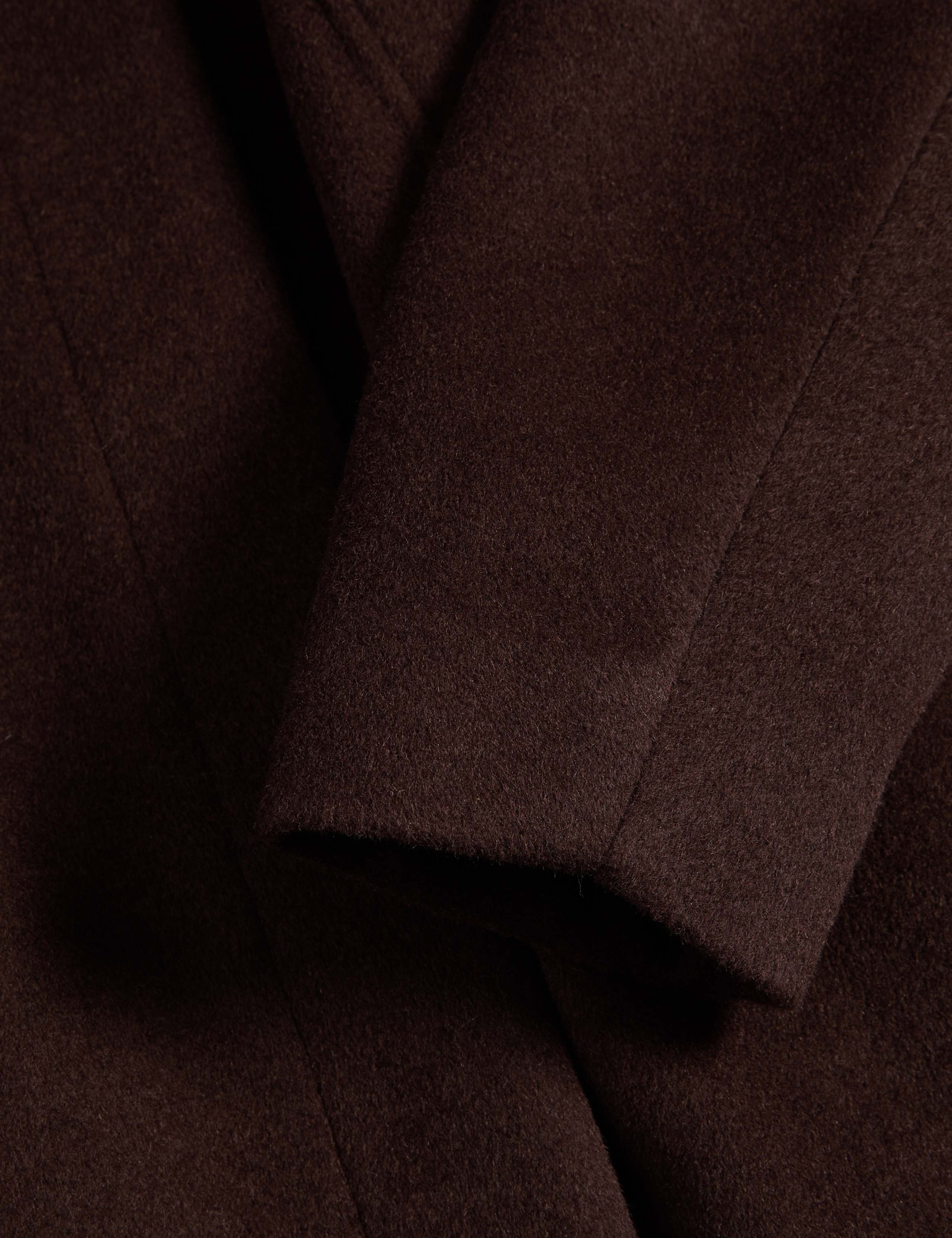 Wool Blend Collarless Longline Coat 2 of 2