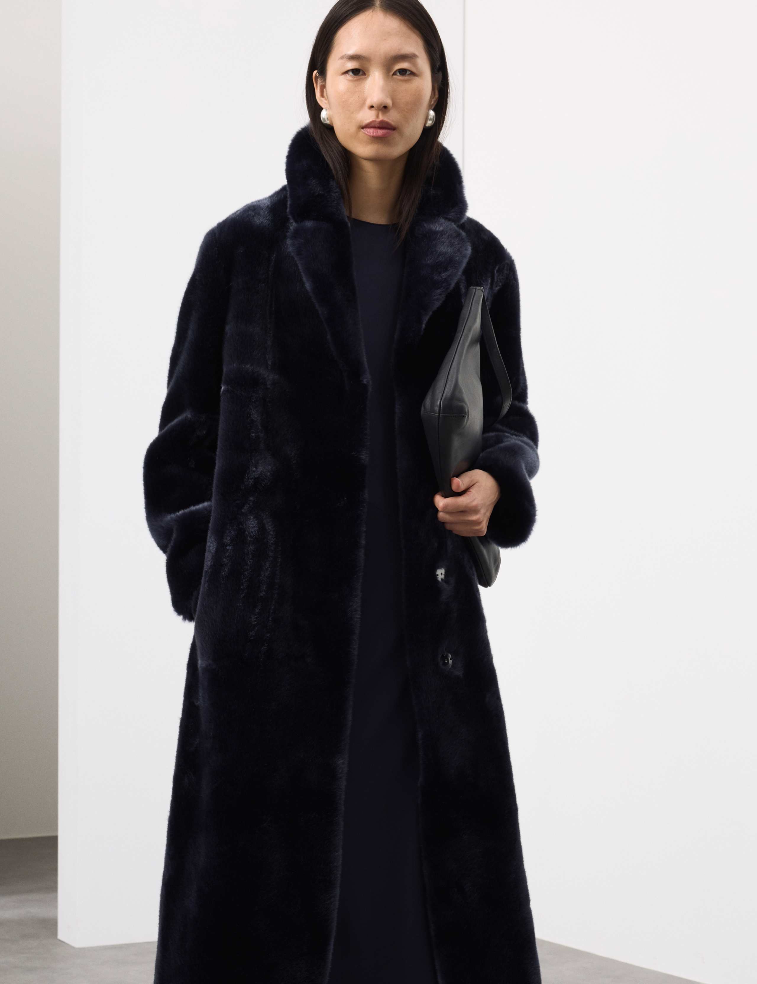 Faux Fur Collared Longline Coat 1 of 6