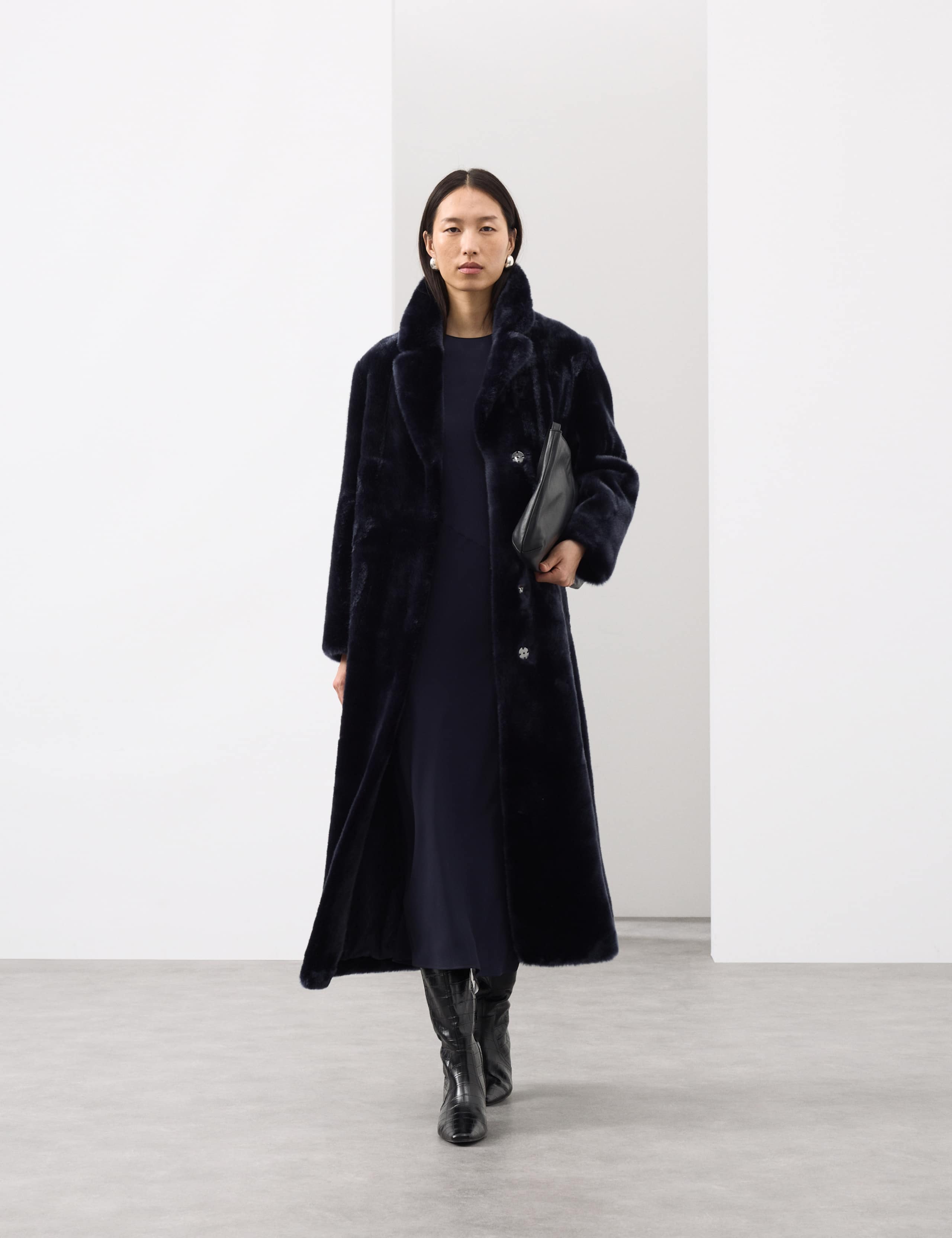 Faux Fur Collared Longline Coat 4 of 6