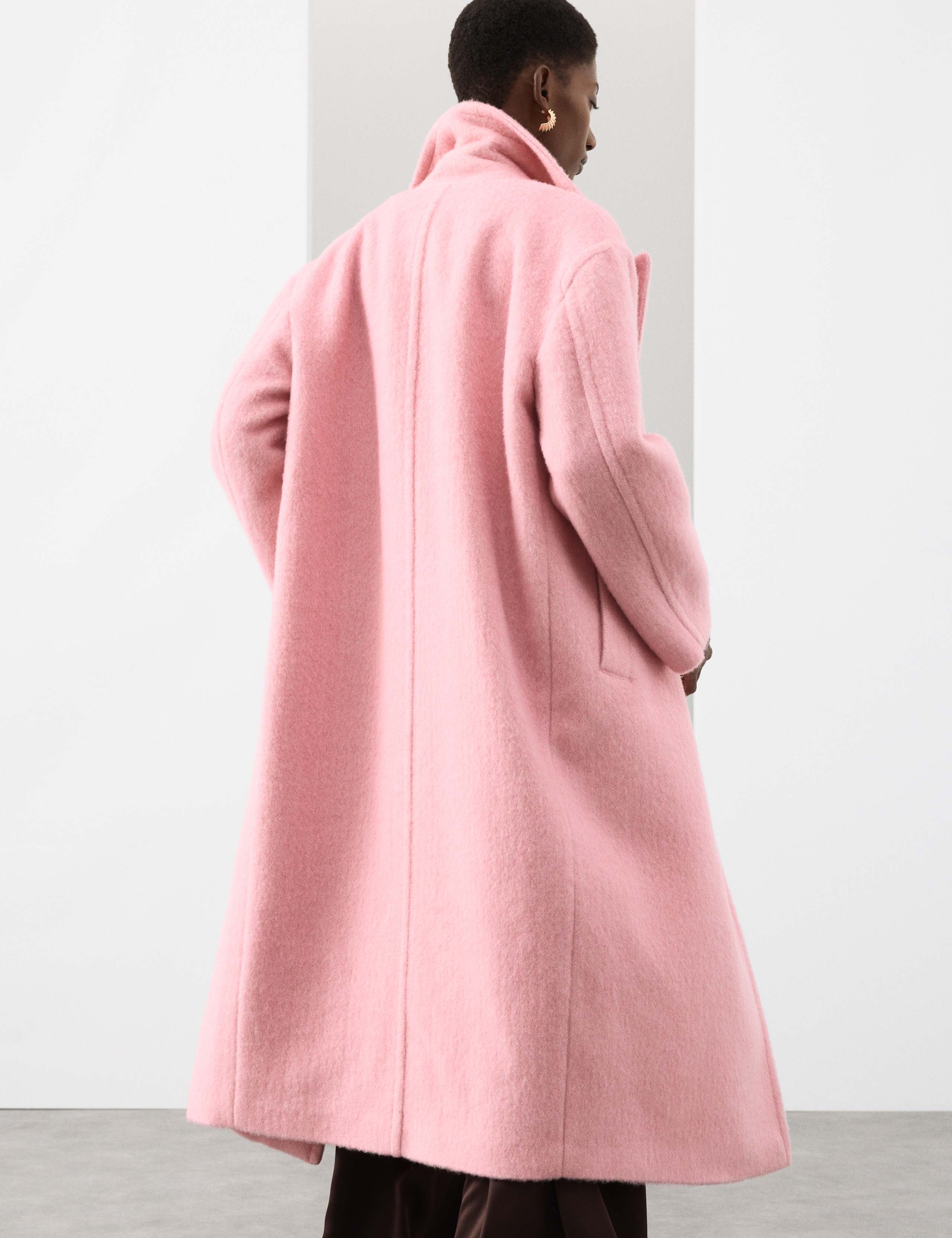 Wool Blend Herringbone Tailored Coat 4 of 7