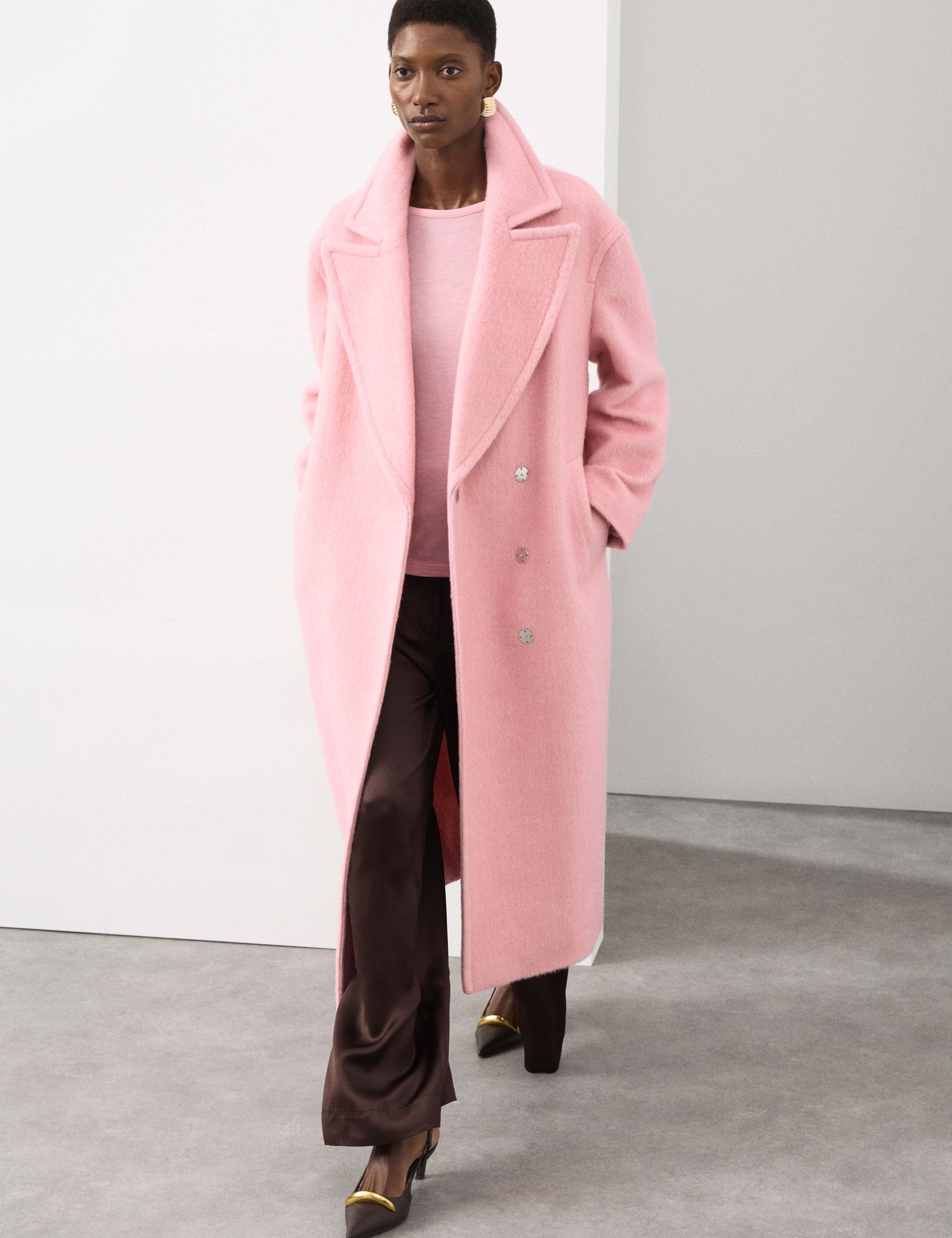 Wool Blend Herringbone Tailored Coat 5 of 7