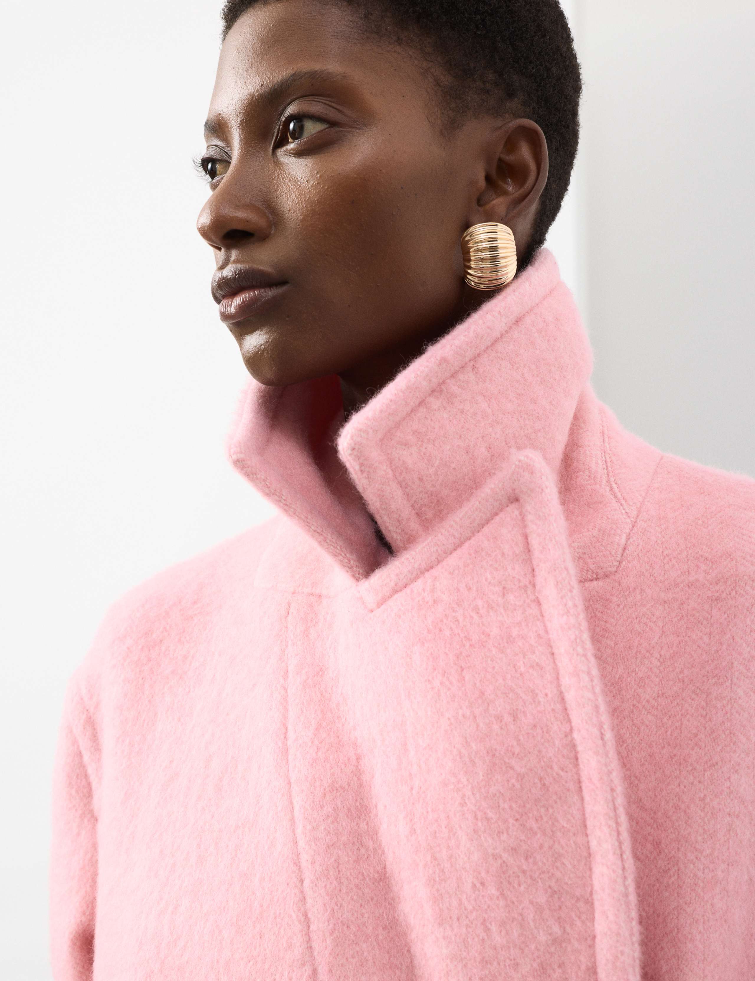 Wool Blend Herringbone Tailored Coat 6 of 7