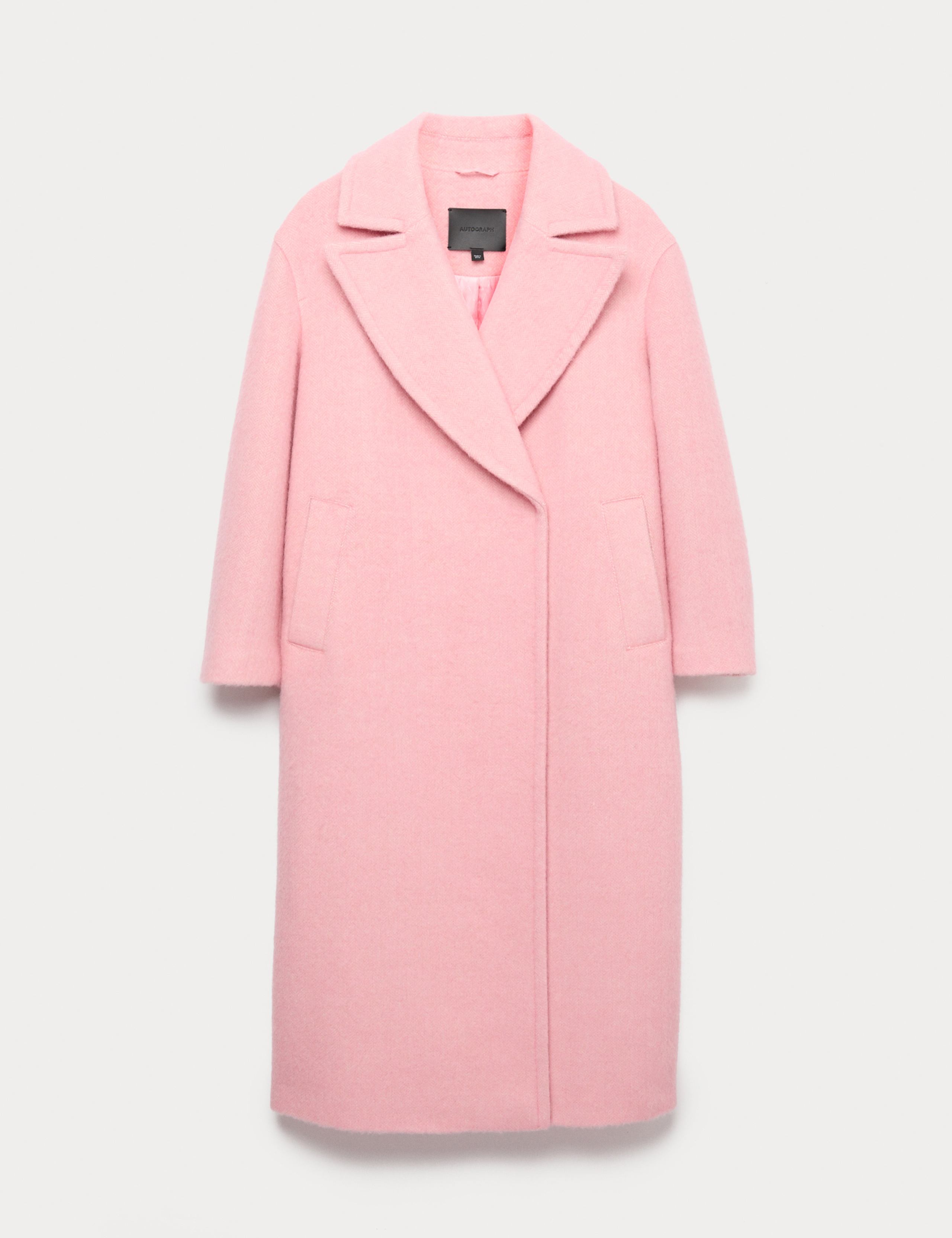 Wool Blend Herringbone Tailored Coat 2 of 7