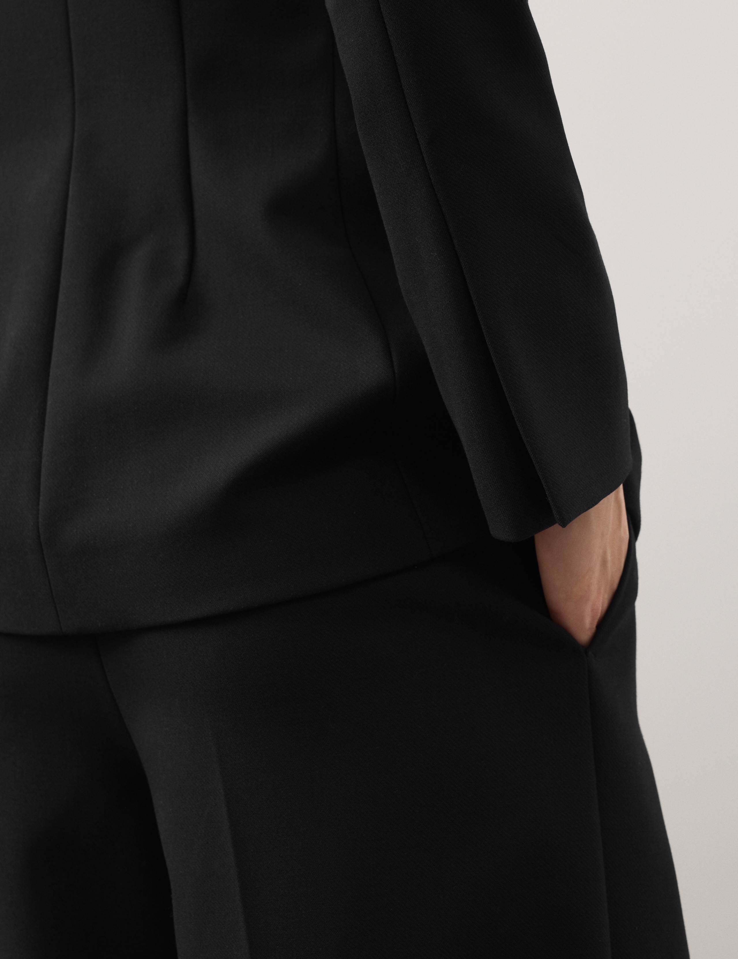 Collarless Longline Blazer with Wool 7 of 7