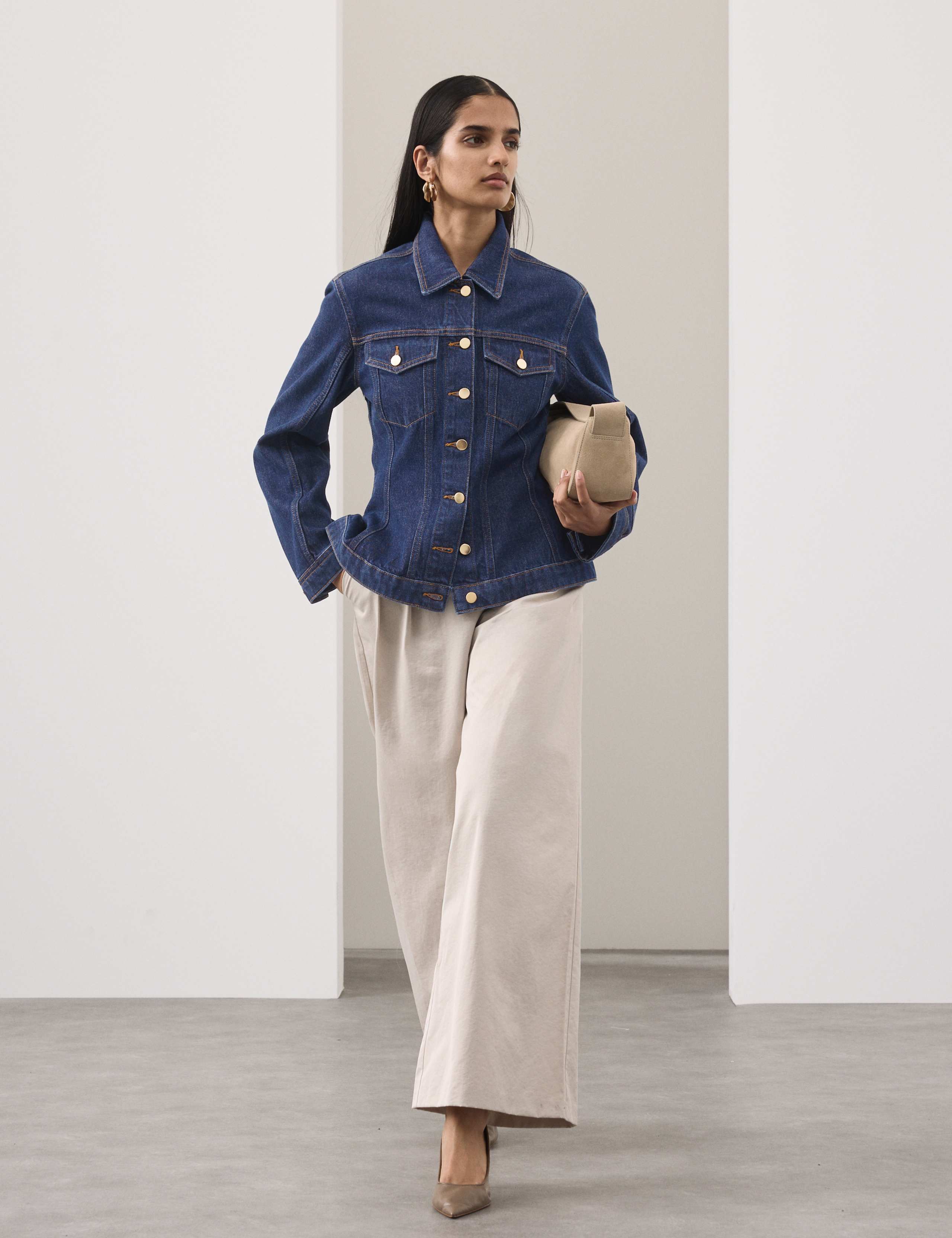 Denim Cinched Waist Jacket 6 of 6