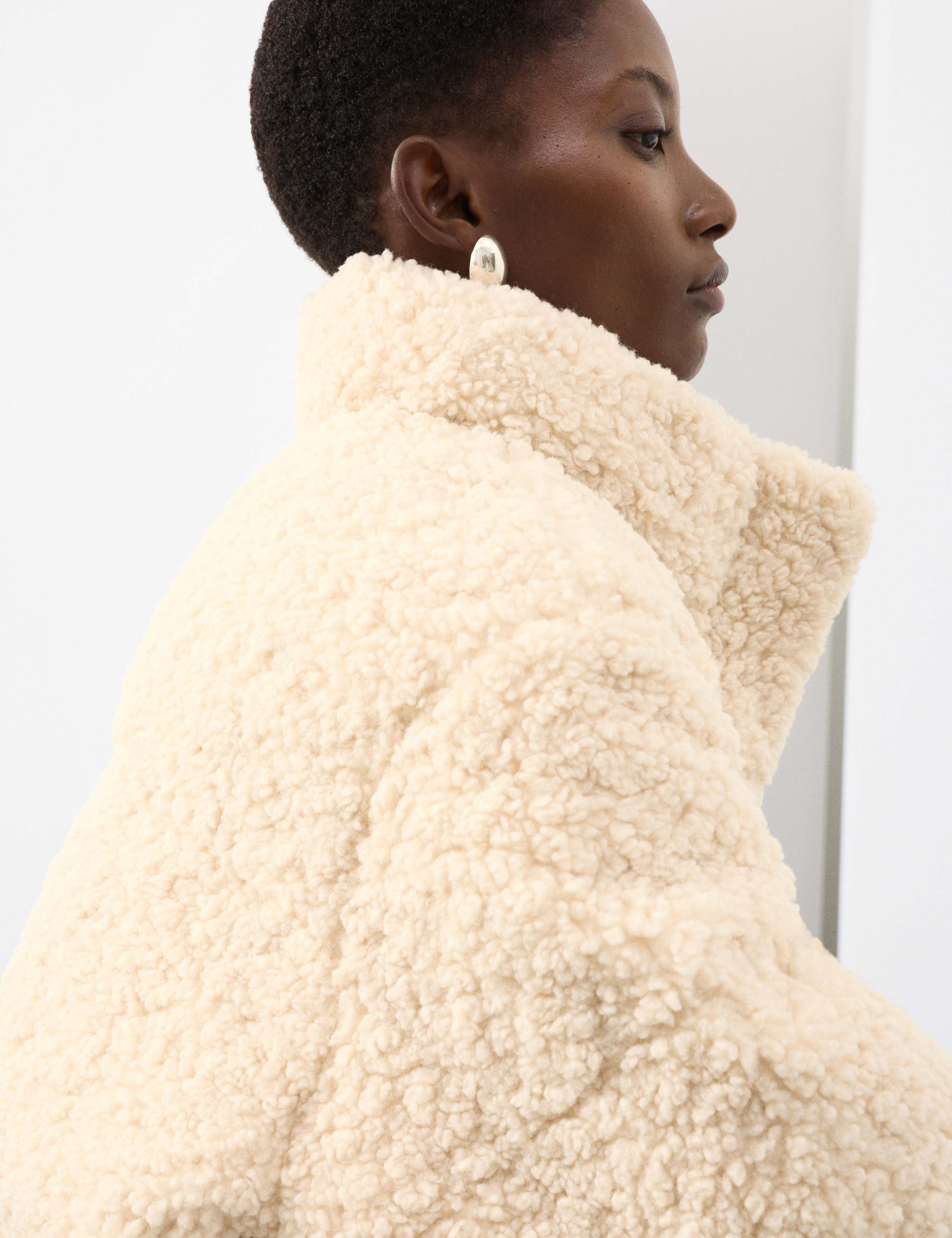 Borg Funnel Neck Puffer Coat 3 of 7