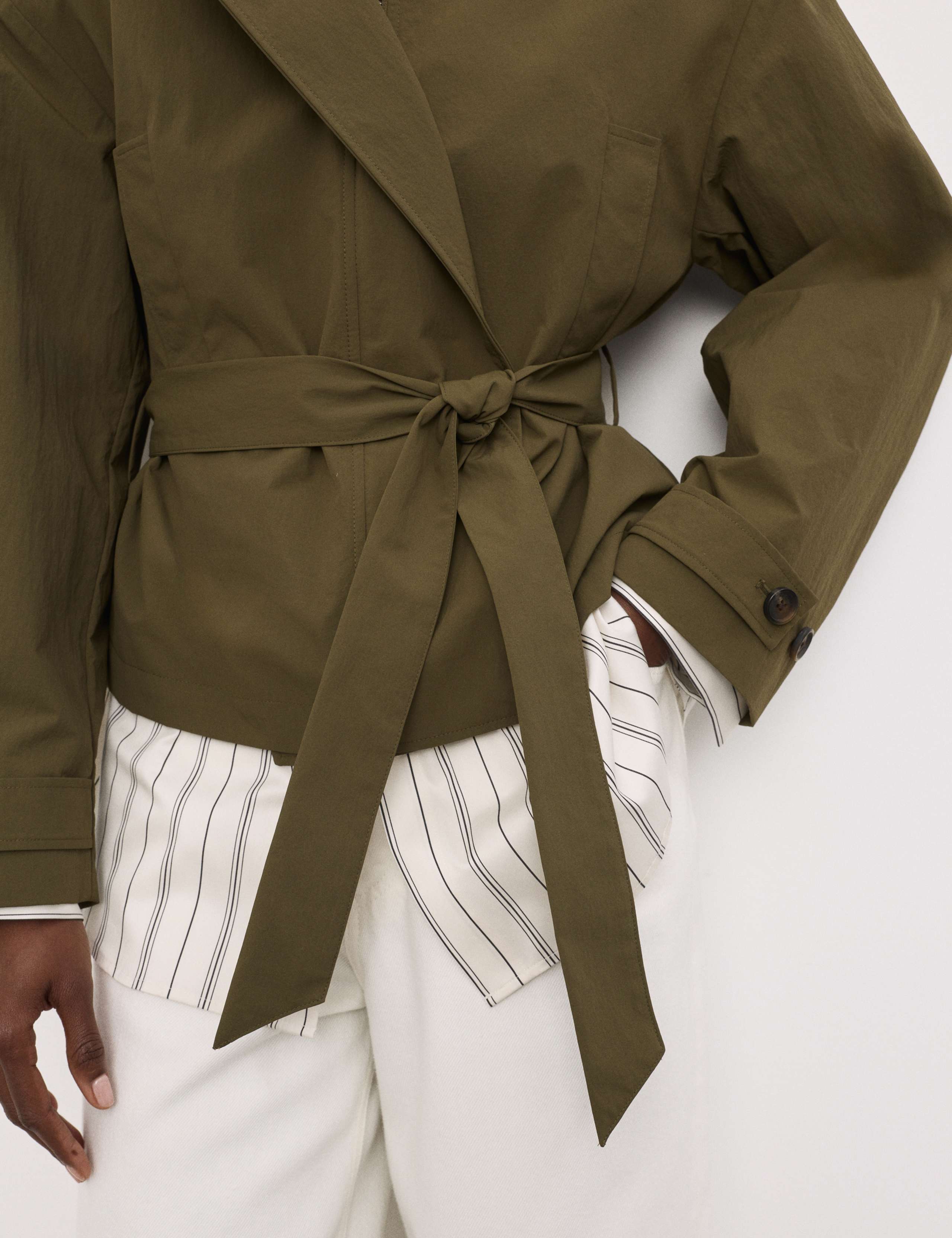 Belted Cropped Trench Coat 5 of 7