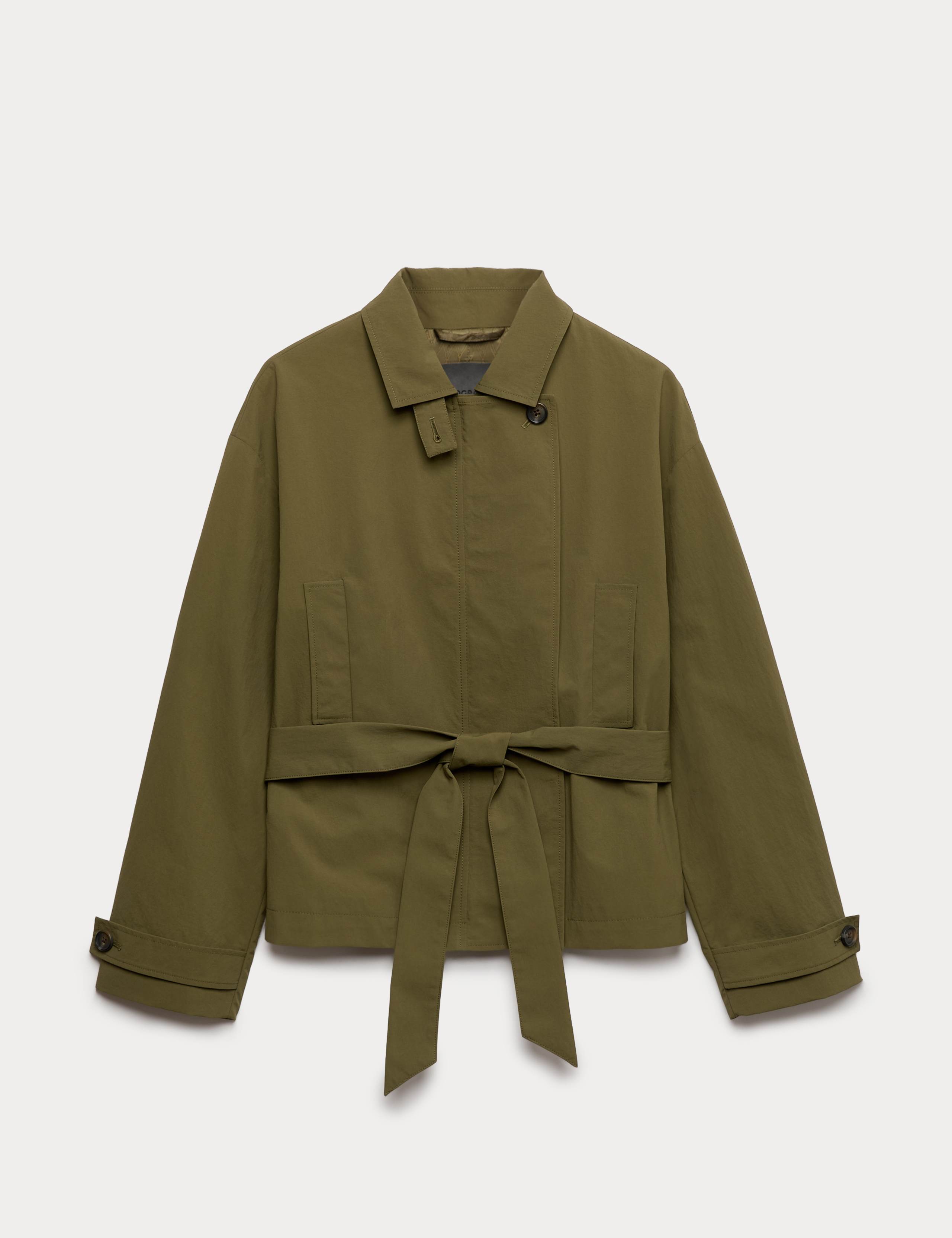 Belted Cropped Trench Coat 2 of 7