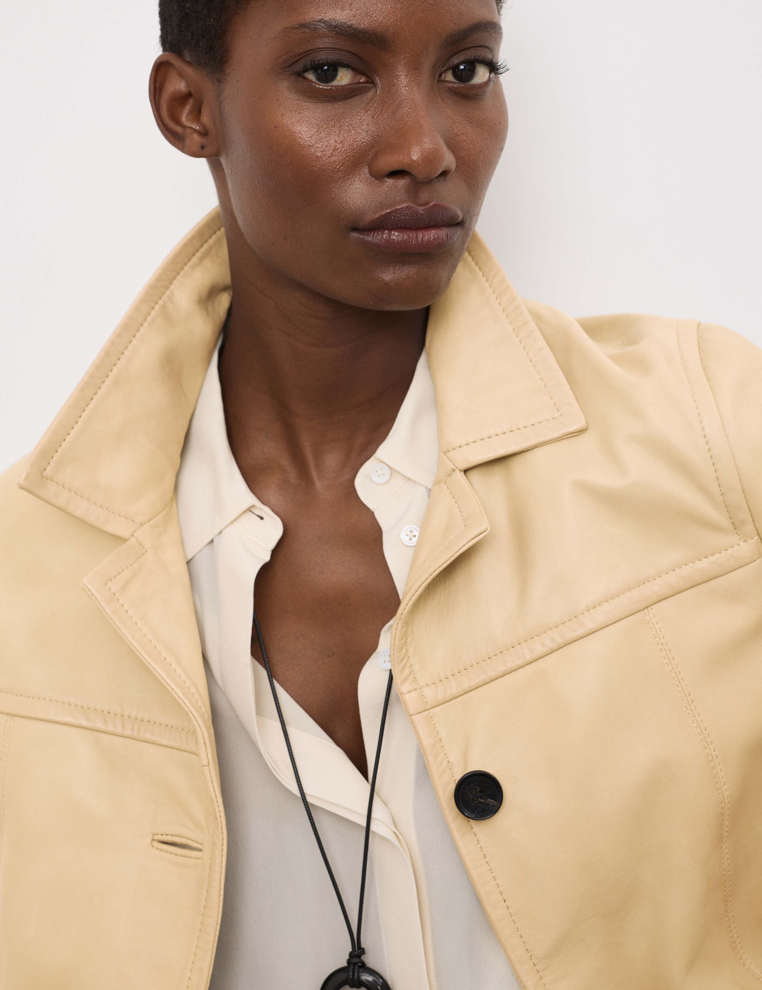 Leather Revere Collar Jacket 3 of 7