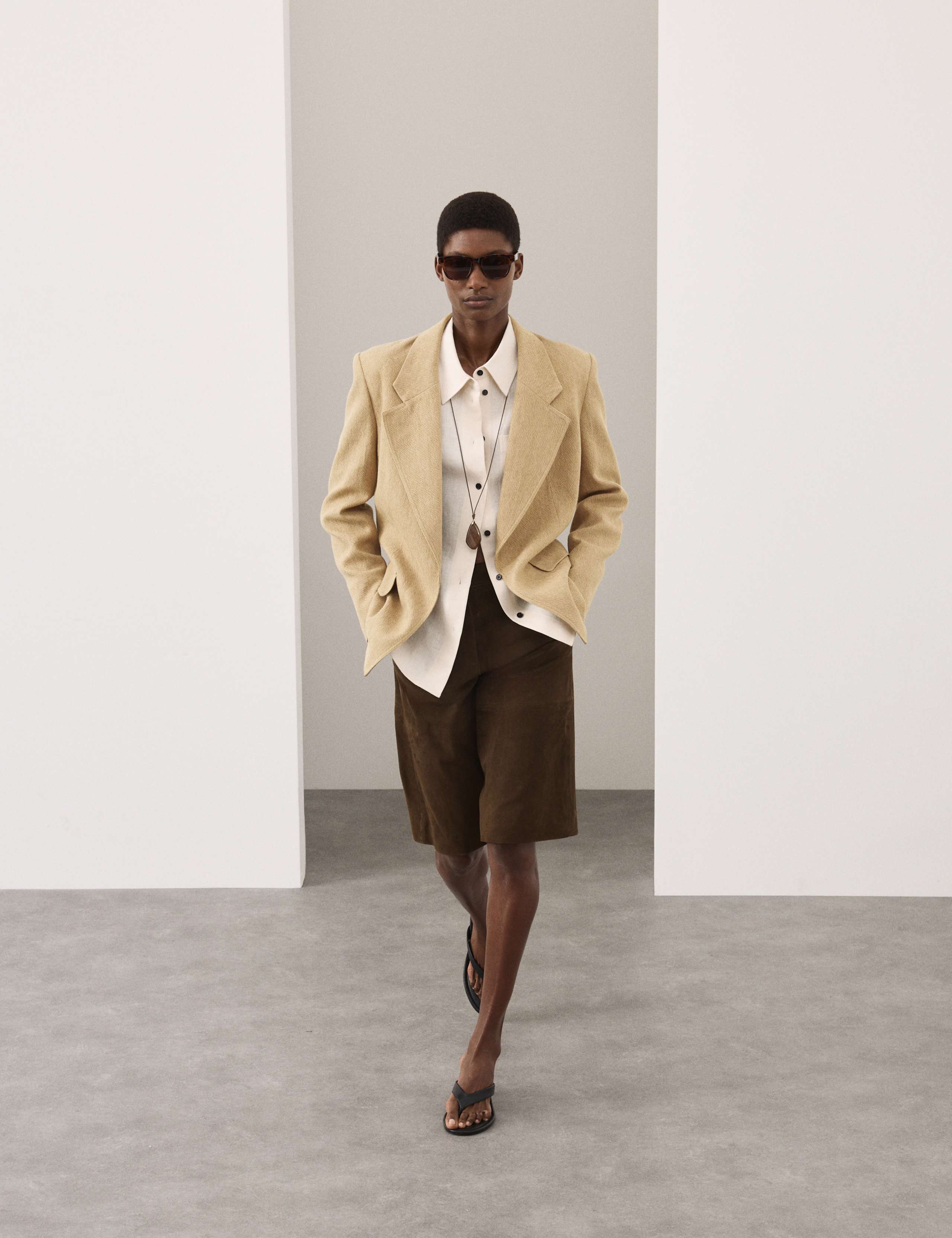 Flax Linen Blend Relaxed Textured Blazer 3 of 7