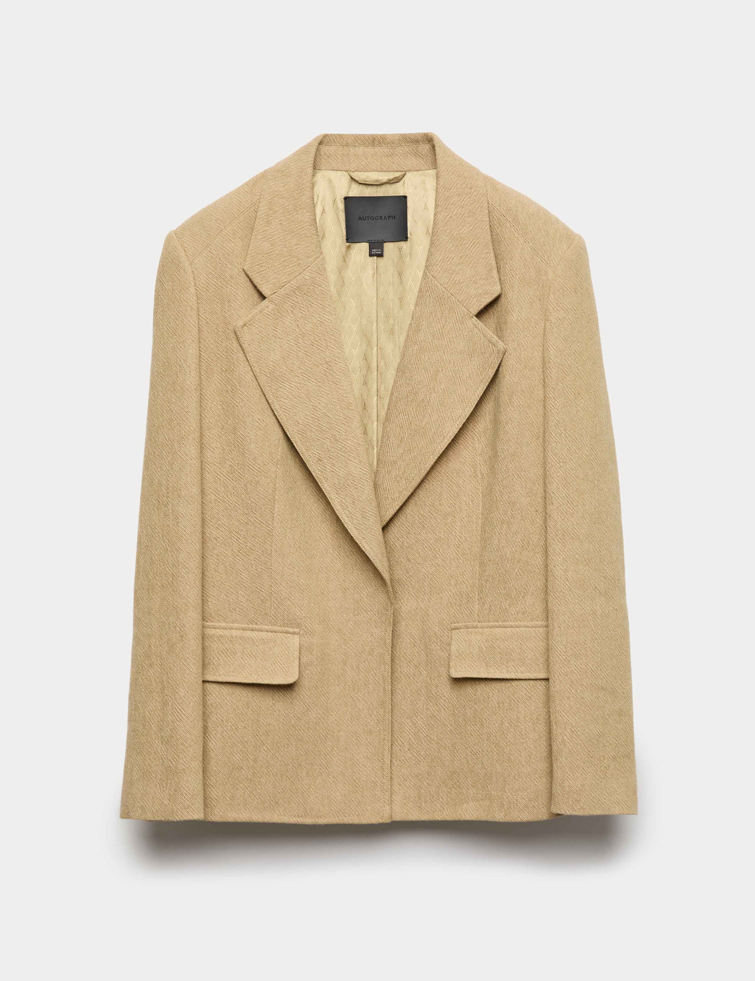 Flax Linen Blend Relaxed Textured Blazer 2 of 7