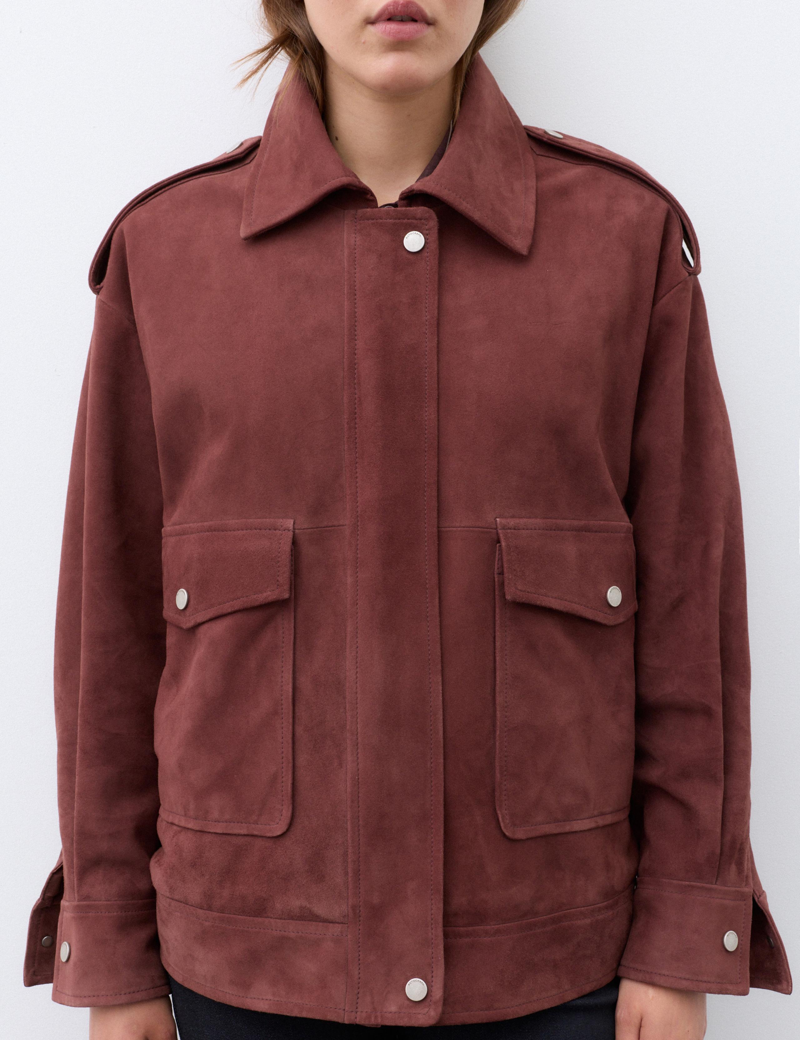 Suede Collared Bomber Jacket 6 of 7