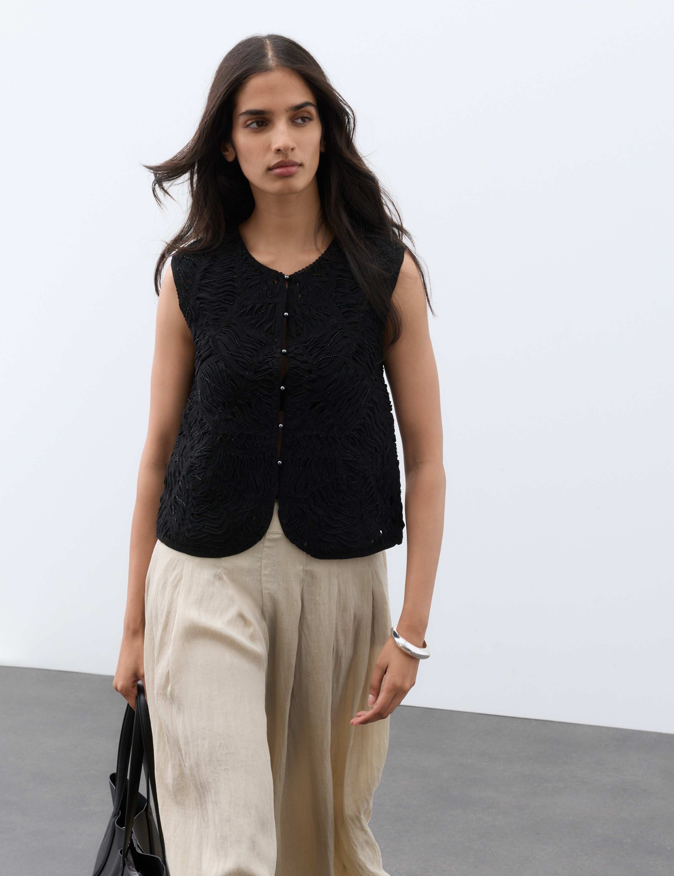 Macrame Hand Beaded Waistcoat 5 of 7
