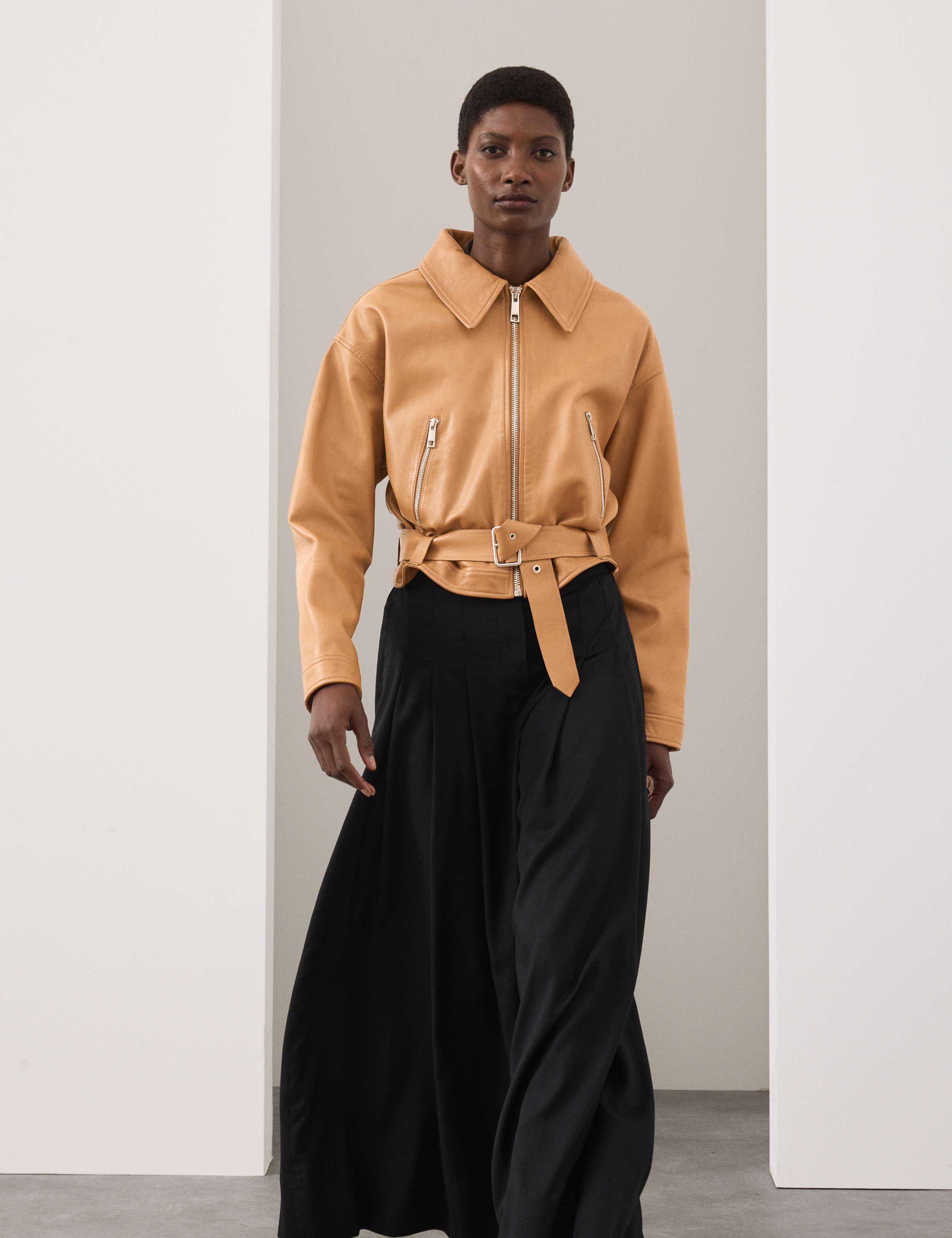 Leather Belted Biker Jacket 5 of 7