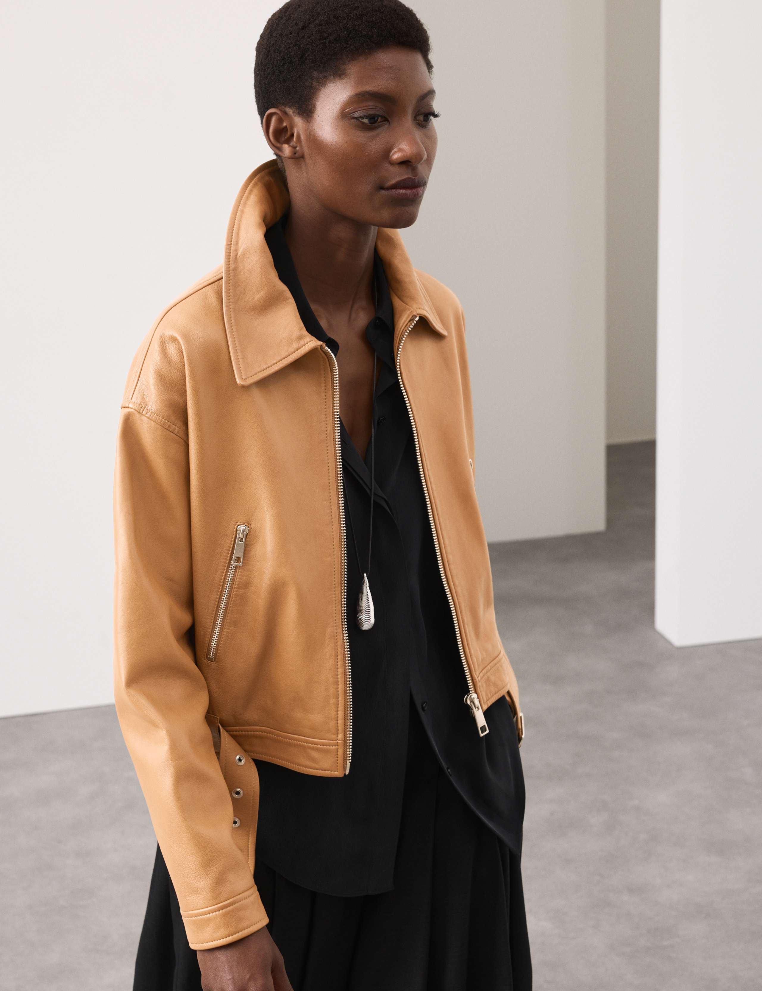 Leather Belted Biker Jacket 7 of 7