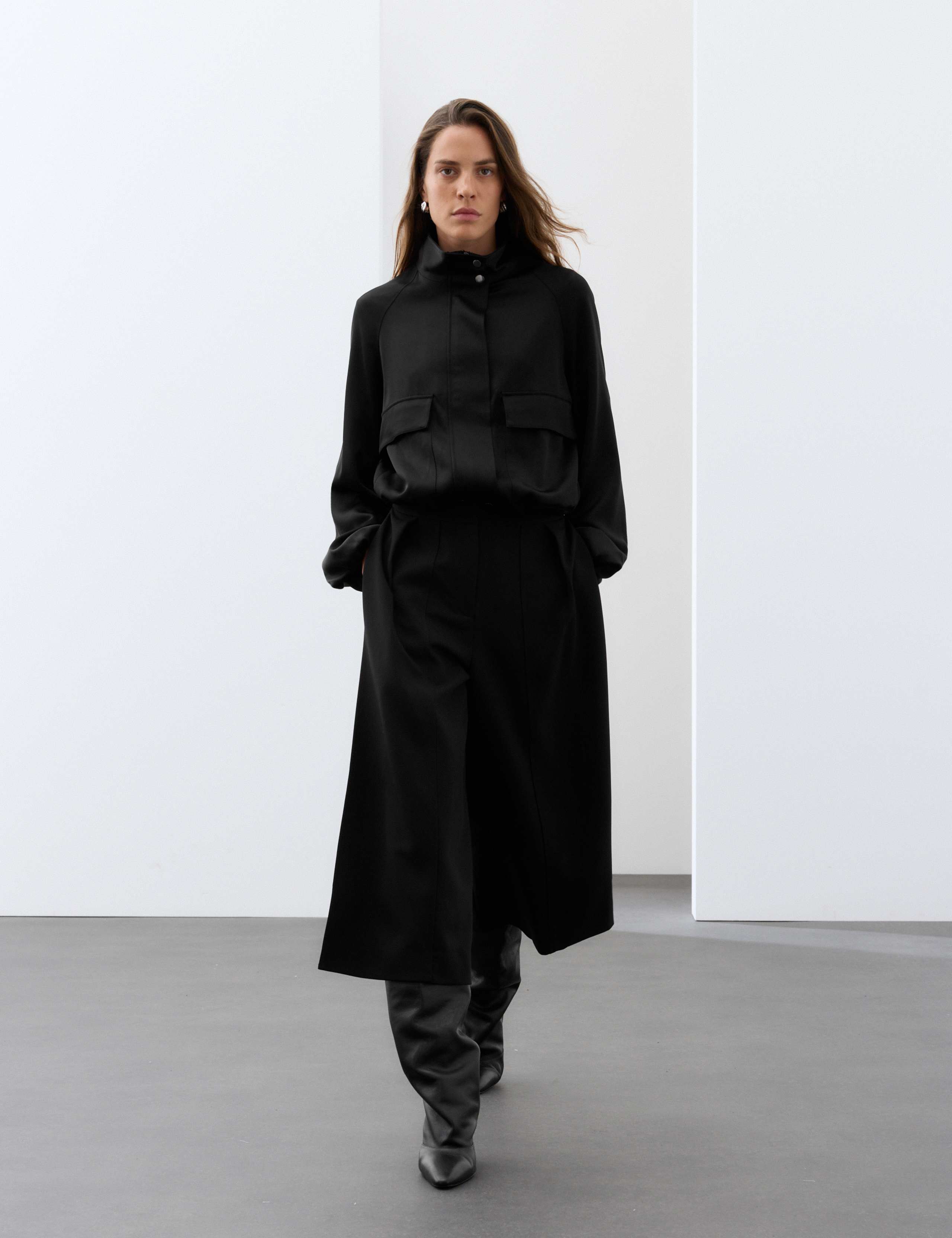 Satin Lightweight Funnel Neck Bomber Jacket 5 of 7