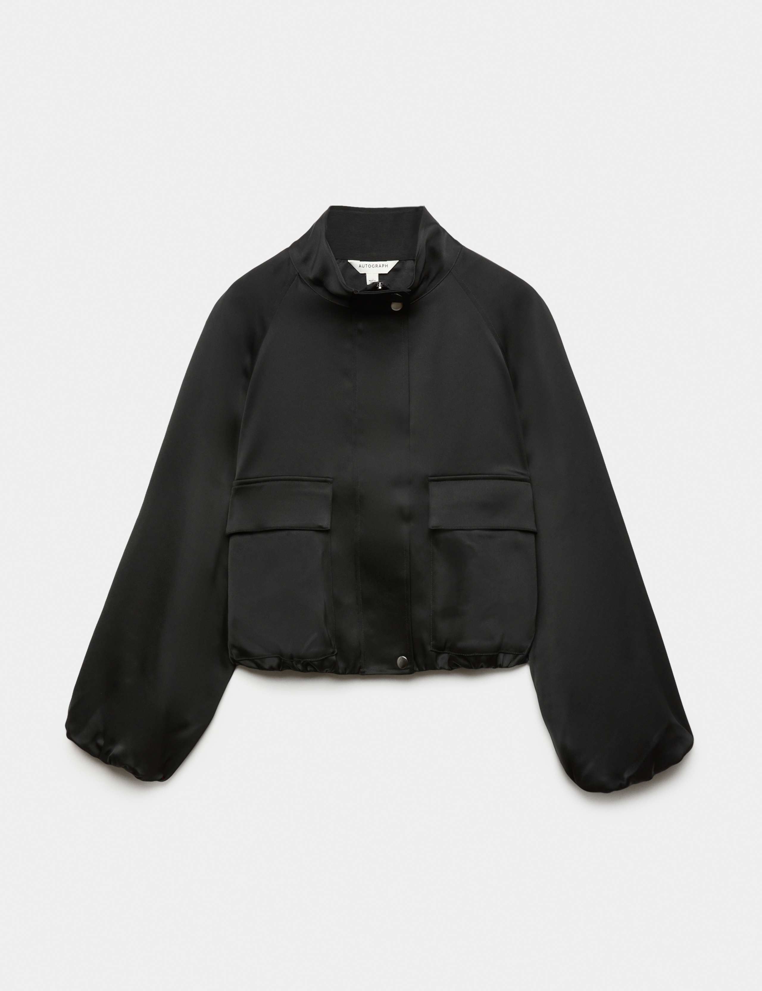 Satin Lightweight Funnel Neck Bomber Jacket 2 of 7