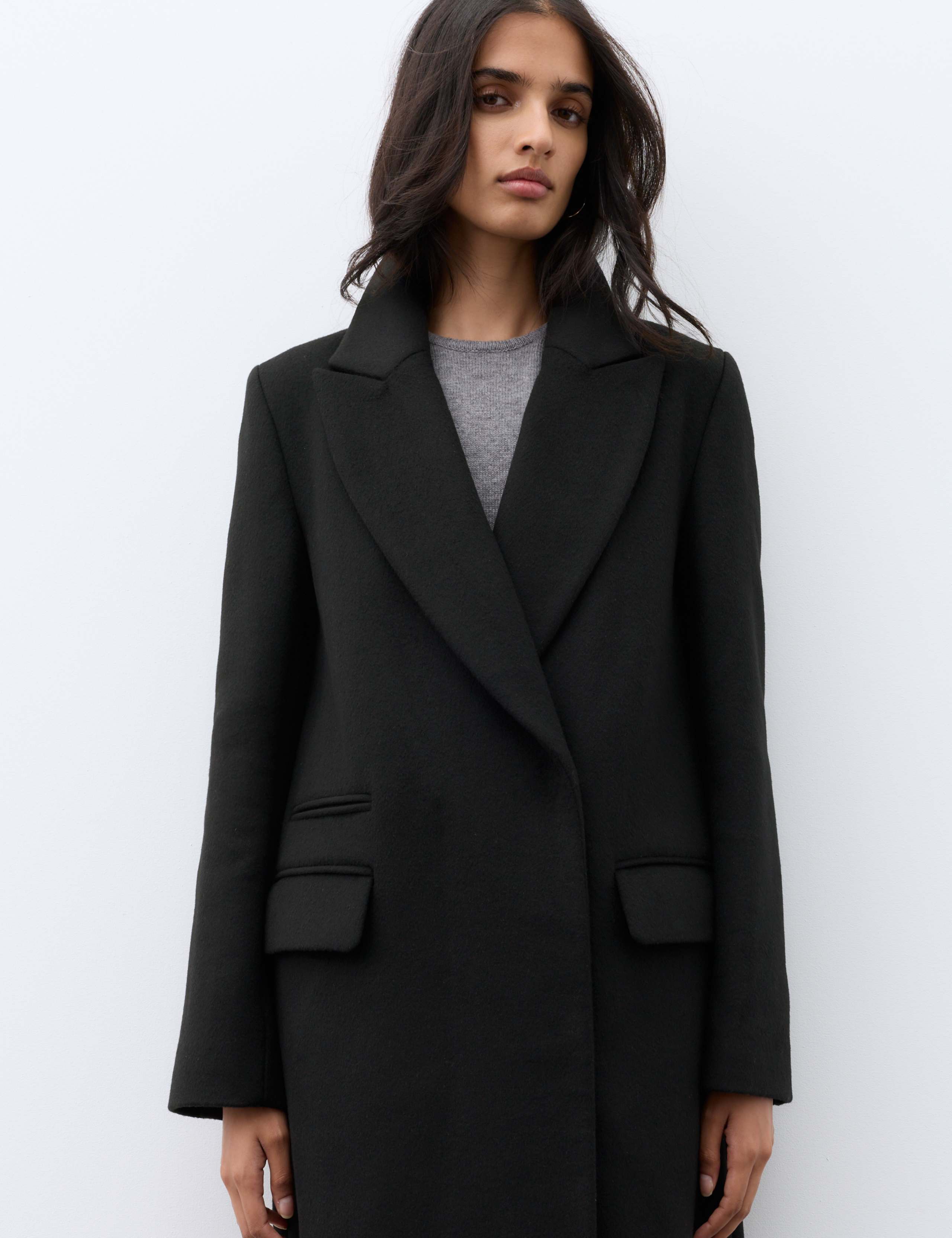 Wool Blend Single Breasted Tailored Coat 7 of 7