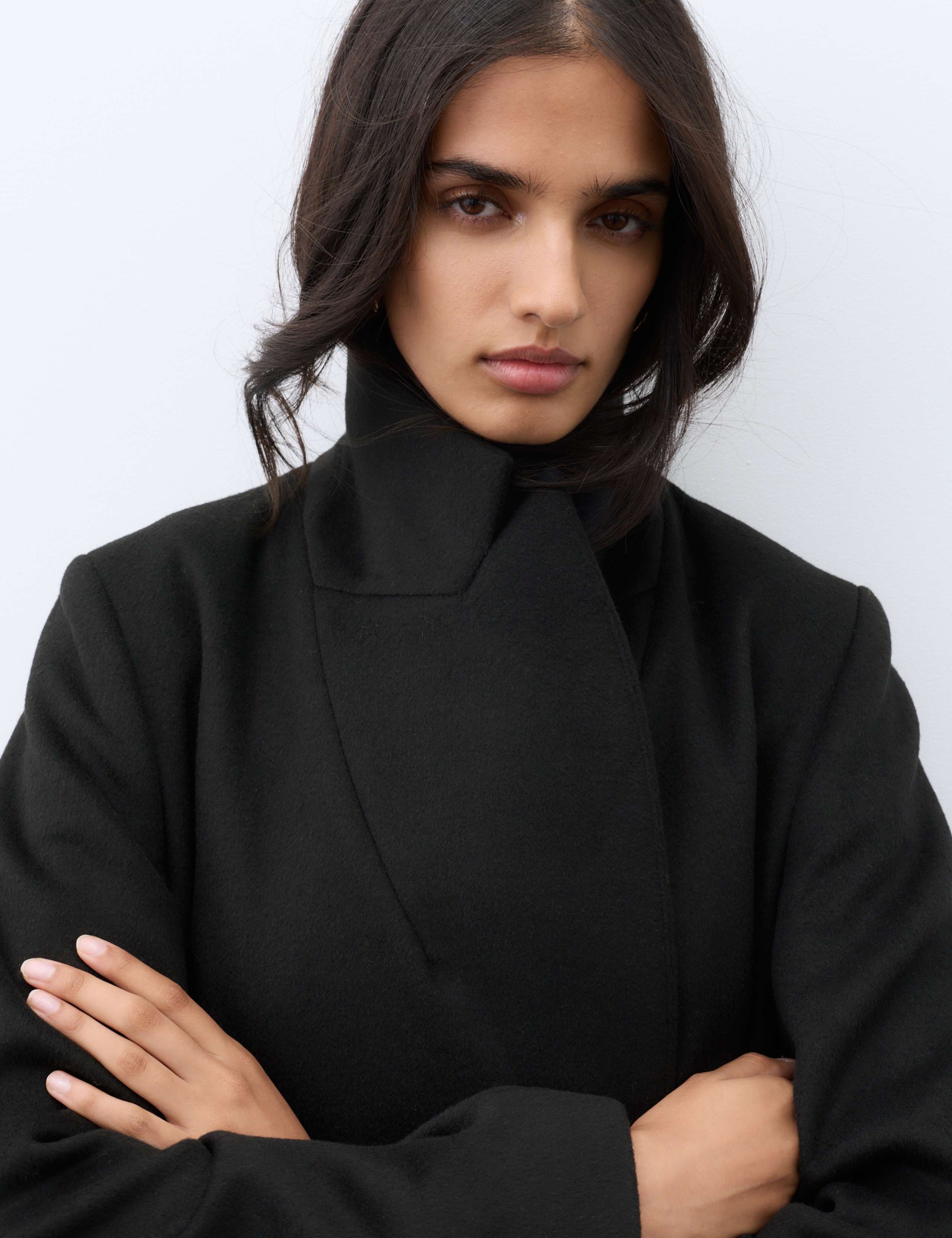 Wool Blend Single Breasted Tailored Coat 6 of 7