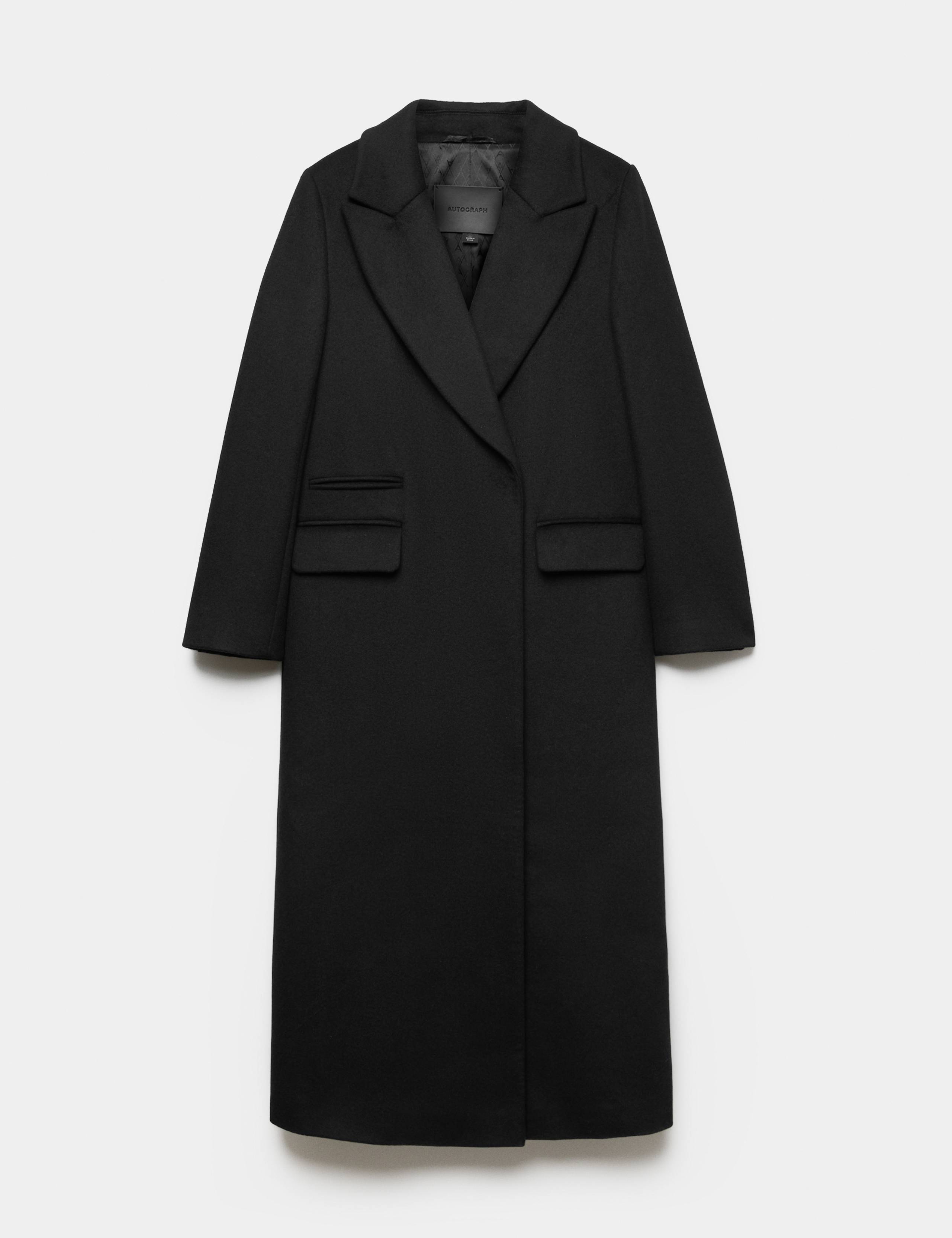 Wool Blend Single Breasted Tailored Coat 2 of 7