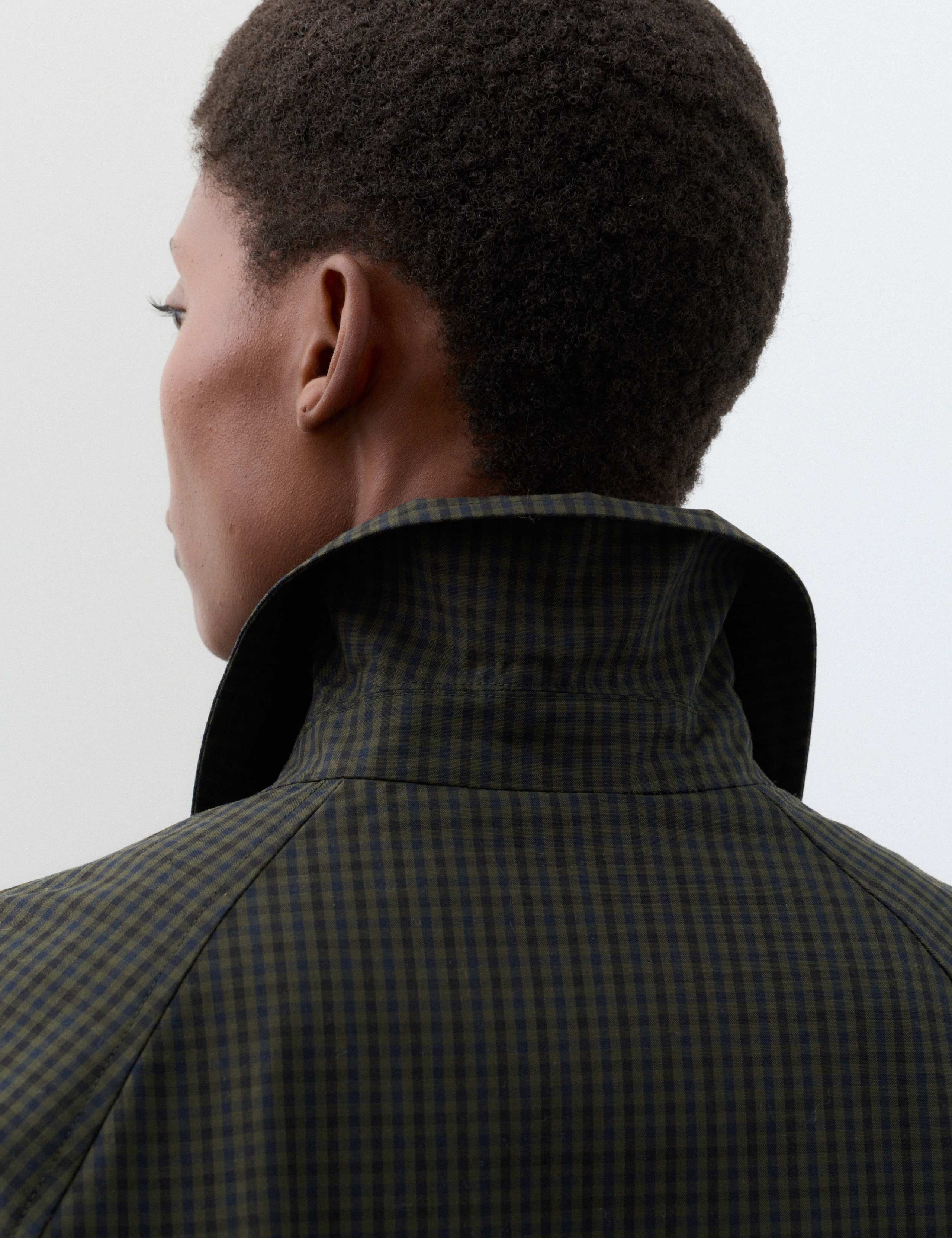 Pure Cotton Checked Collared Longline Car Coat 7 of 8