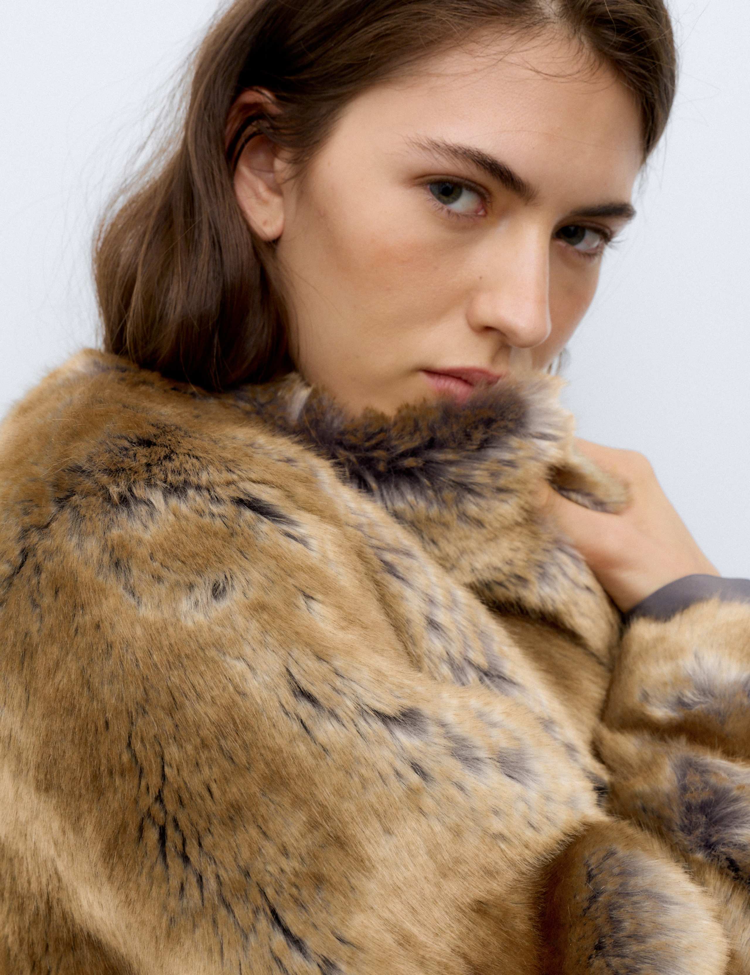 Faux Fur Collarless Longline Coat 7 of 7