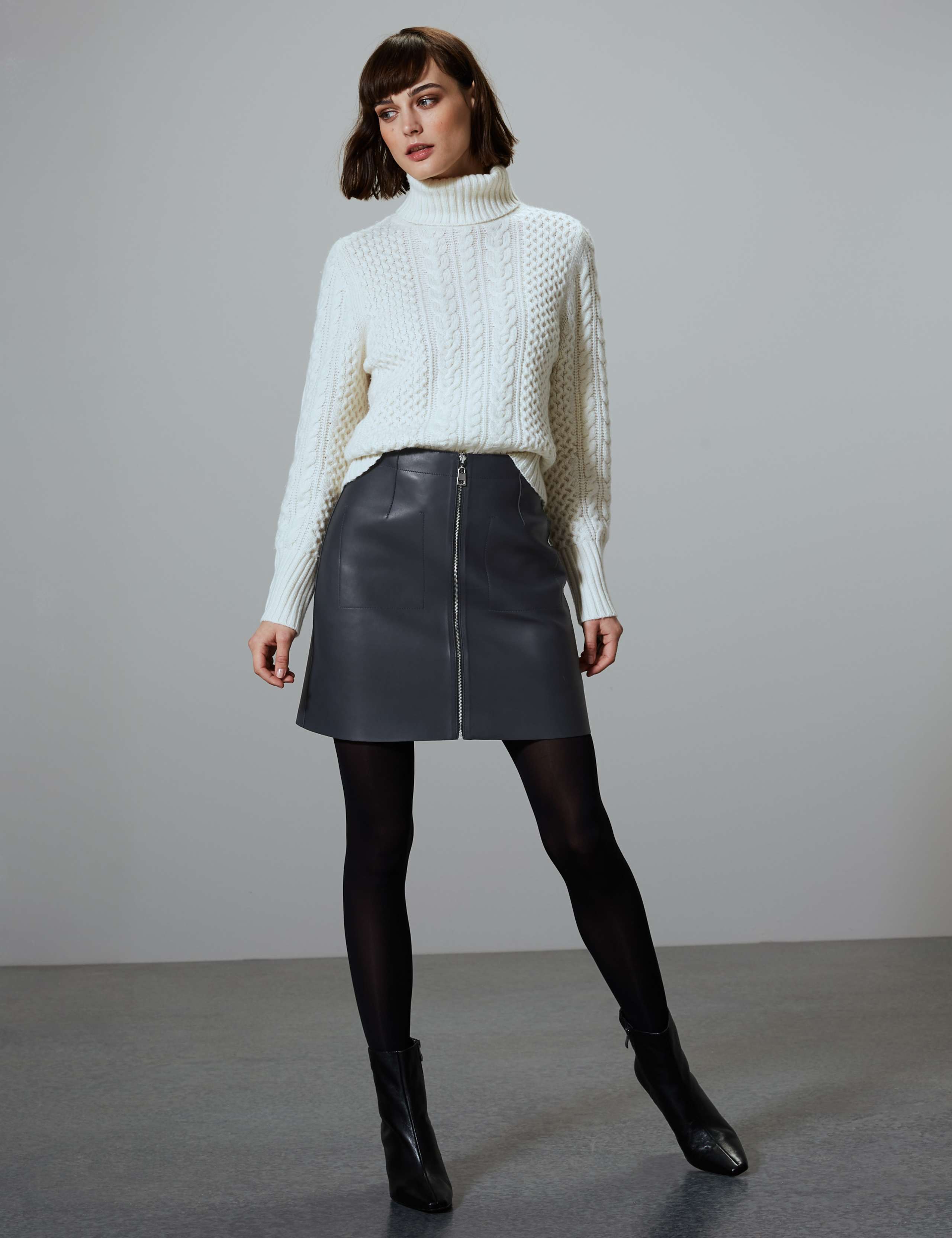 Leather Reversible Mini Skirt 1 of 5