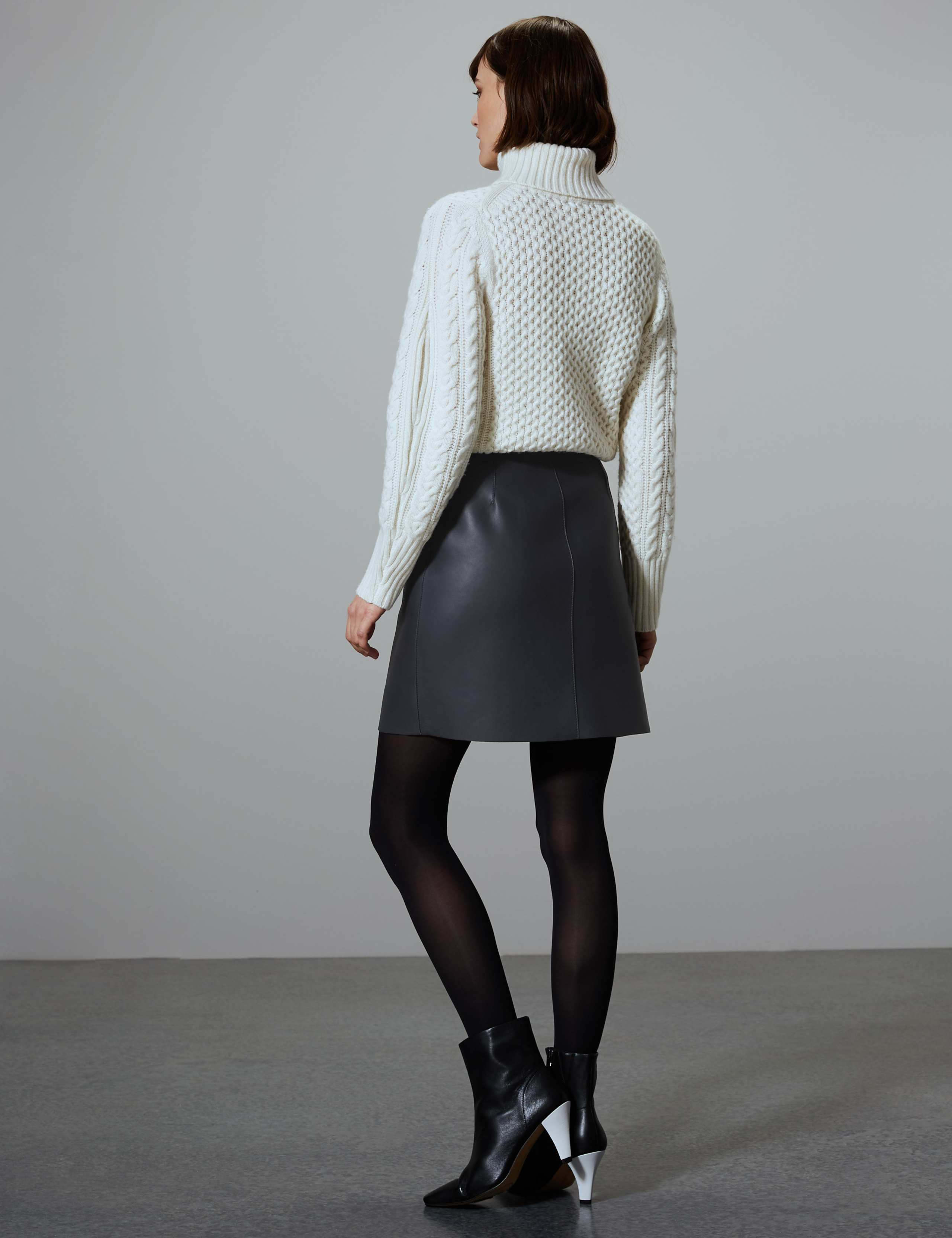 Leather Reversible Mini Skirt 4 of 5