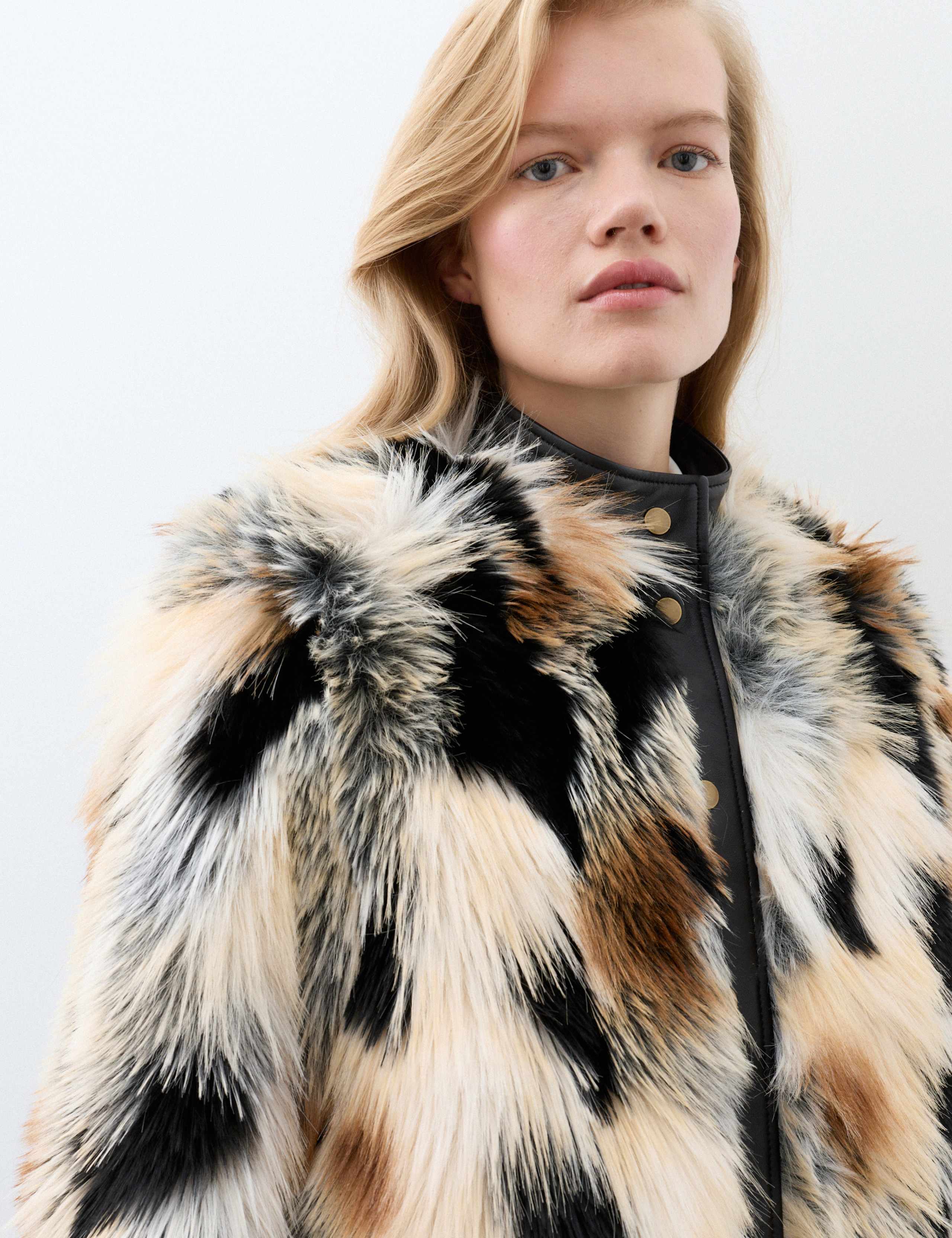 Faux Fur Leather Trim Funnel Neck Bomber Jacket by Autograph at M&S IE