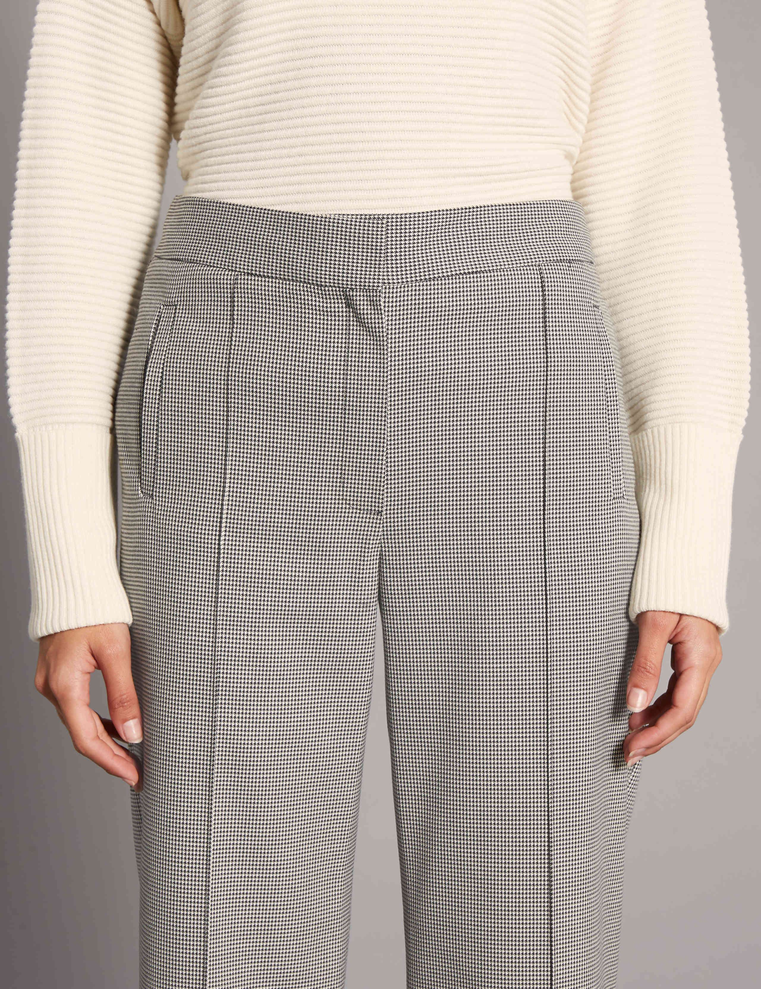 Dogtooth Print Straight Leg Trousers 4 of 5