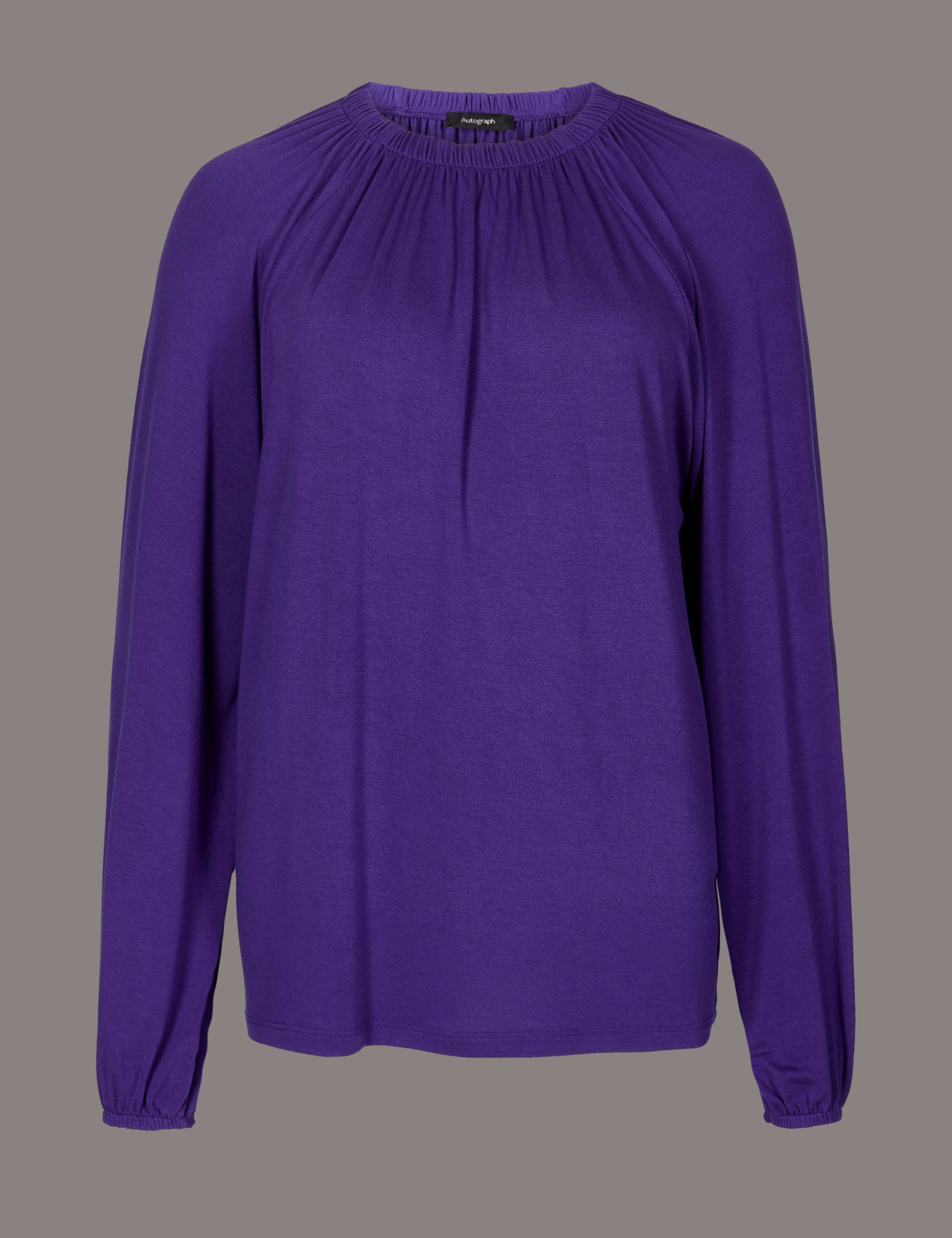 Ruched Neck Long Sleeve Top 2 of 4