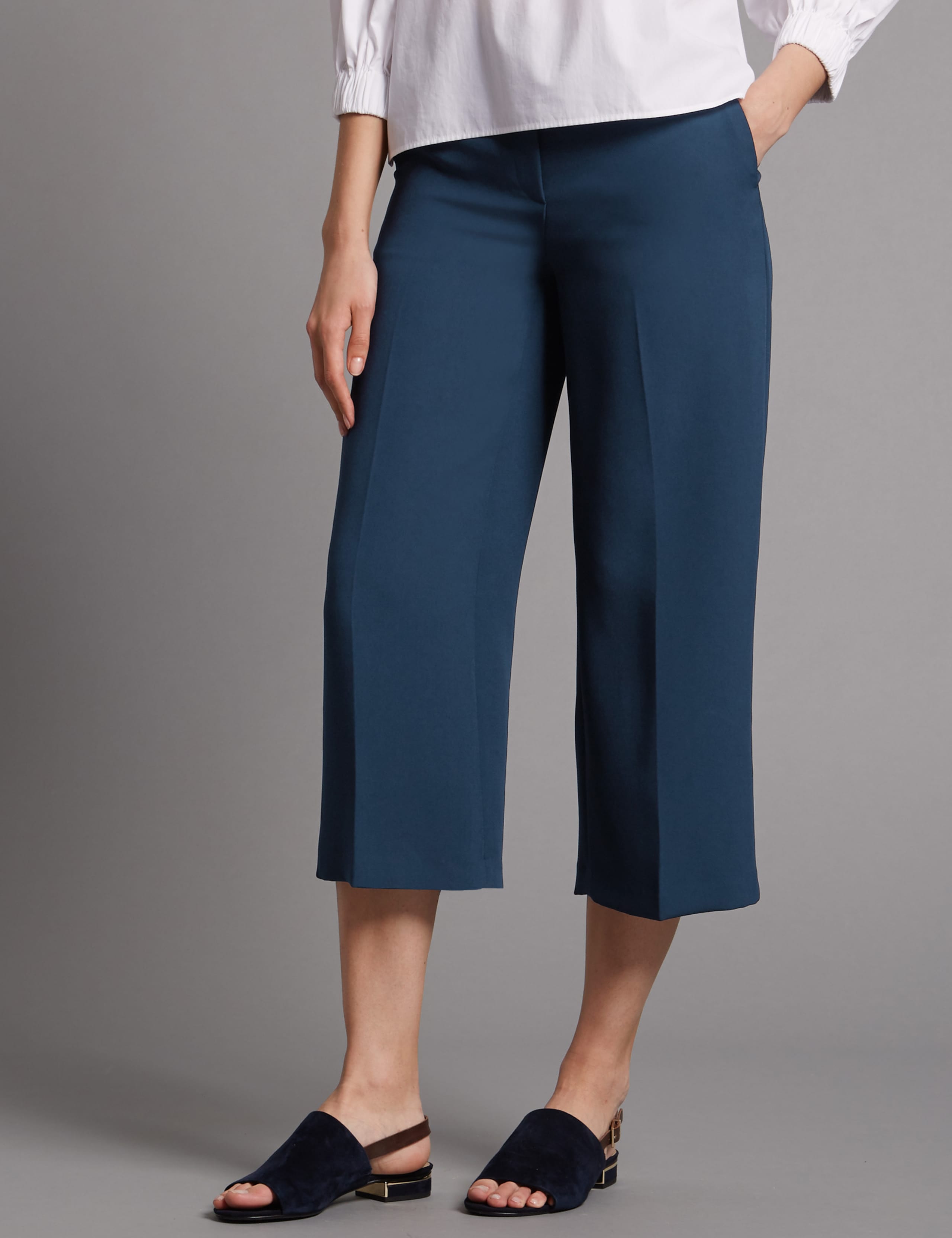 Wide Leg Cropped Trousers 1 of 3