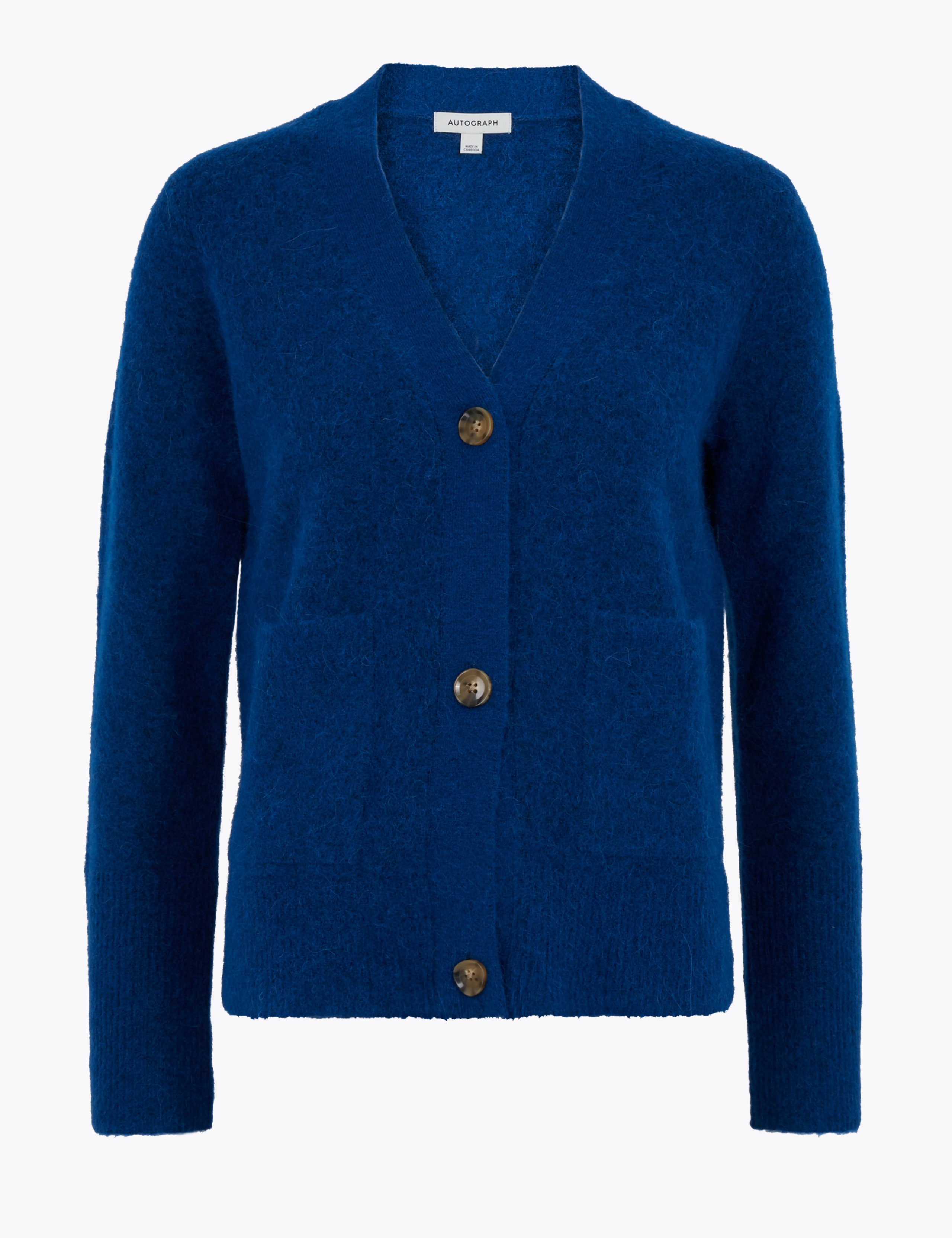 Wool Blend Textured Button Front Cardigan 2 of 6