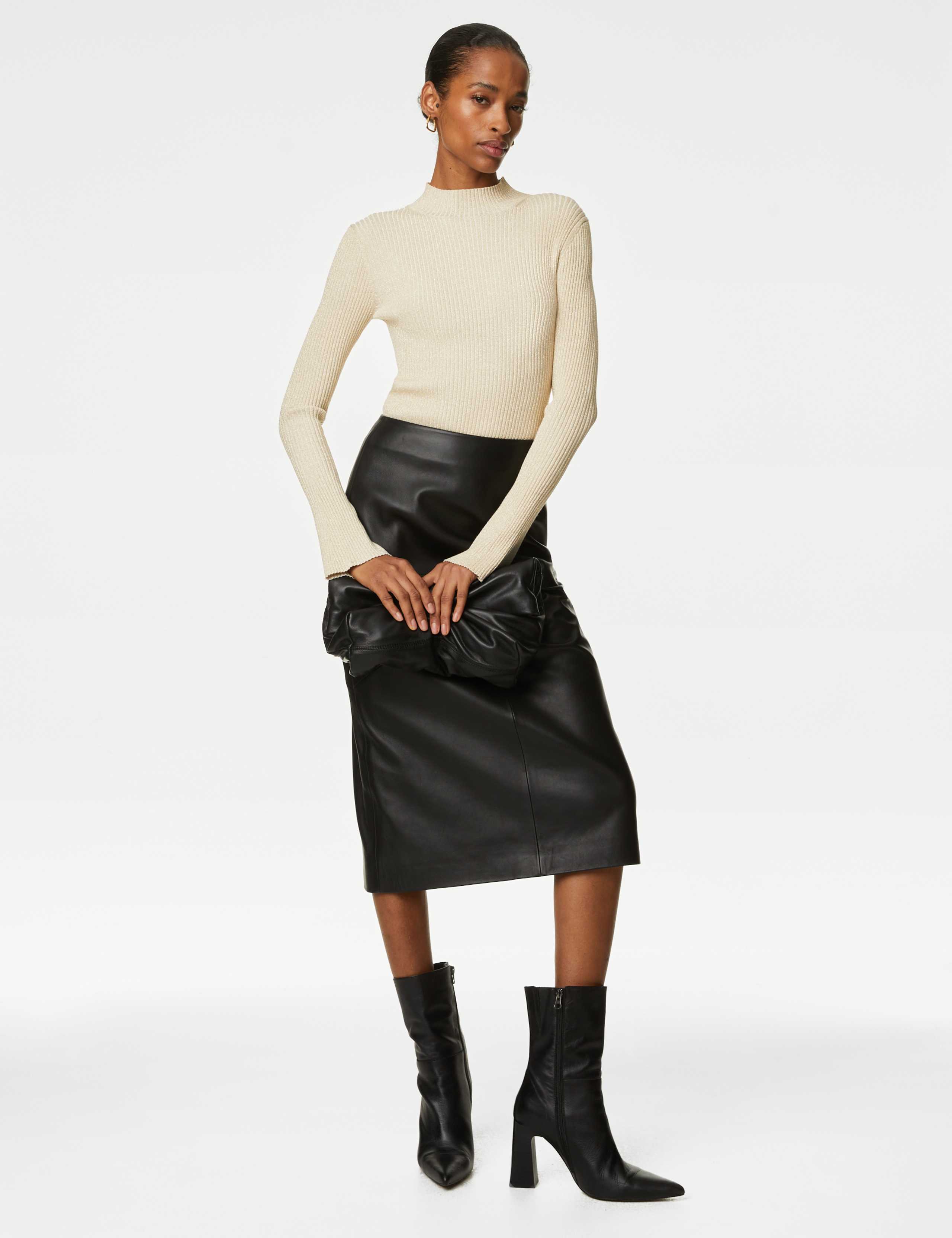 Sparkly Funnel Neck Knitted Top 3 of 6