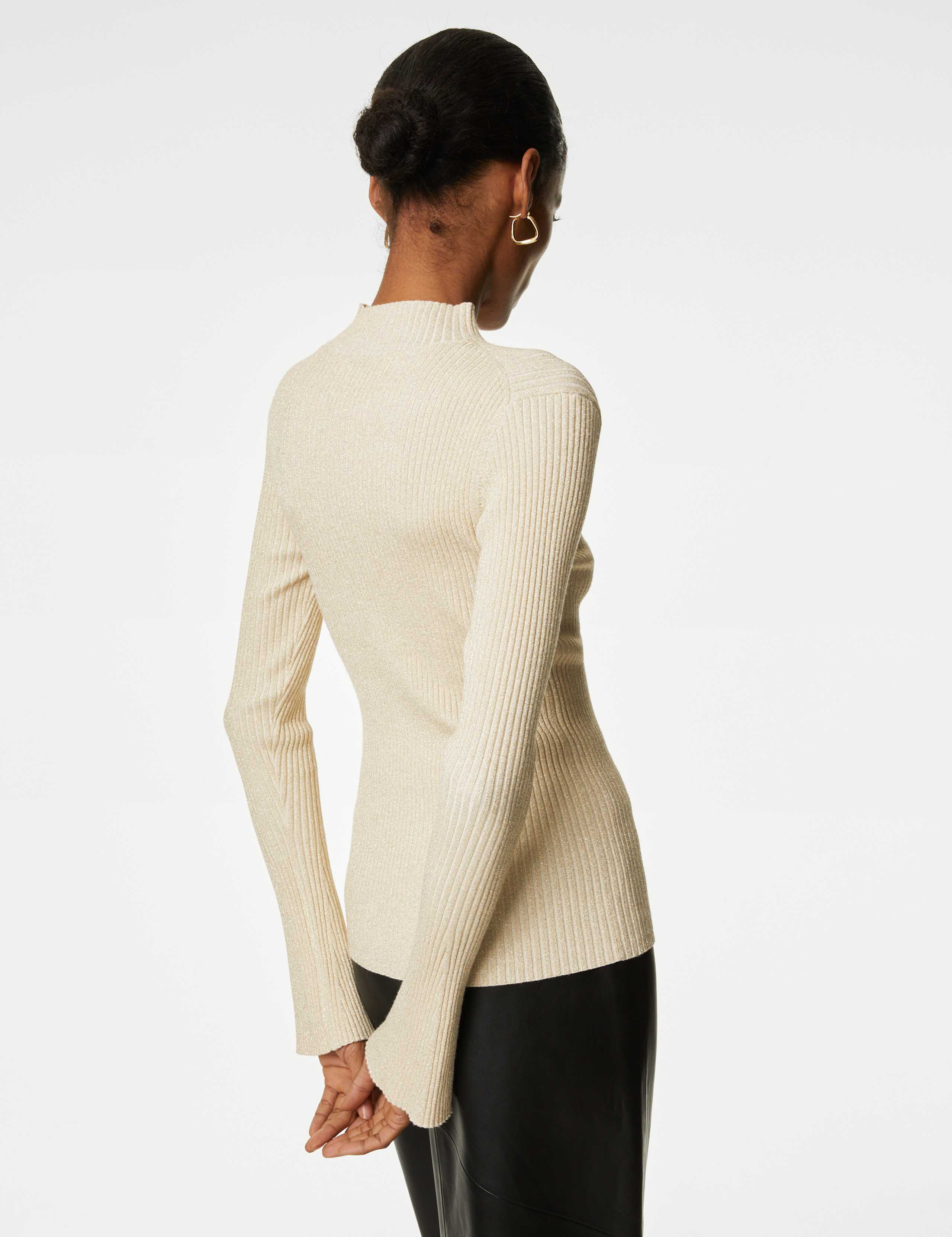 Sparkly Funnel Neck Knitted Top 5 of 6