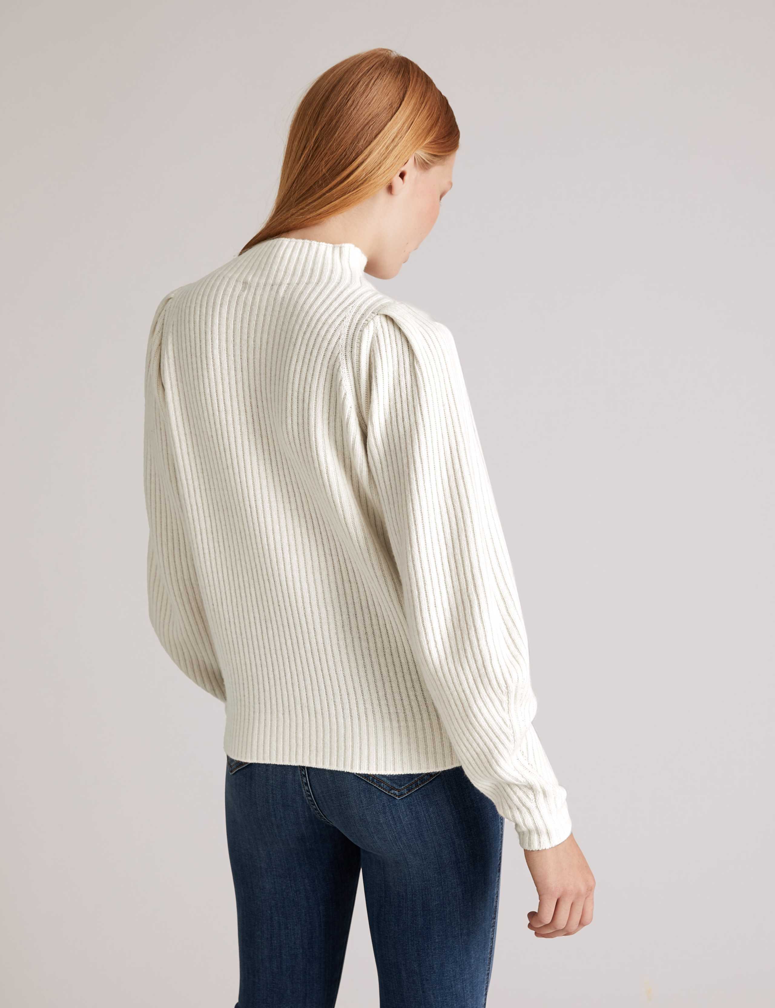 Ribbed Puff Sleeve Jumper with Wool 5 of 5