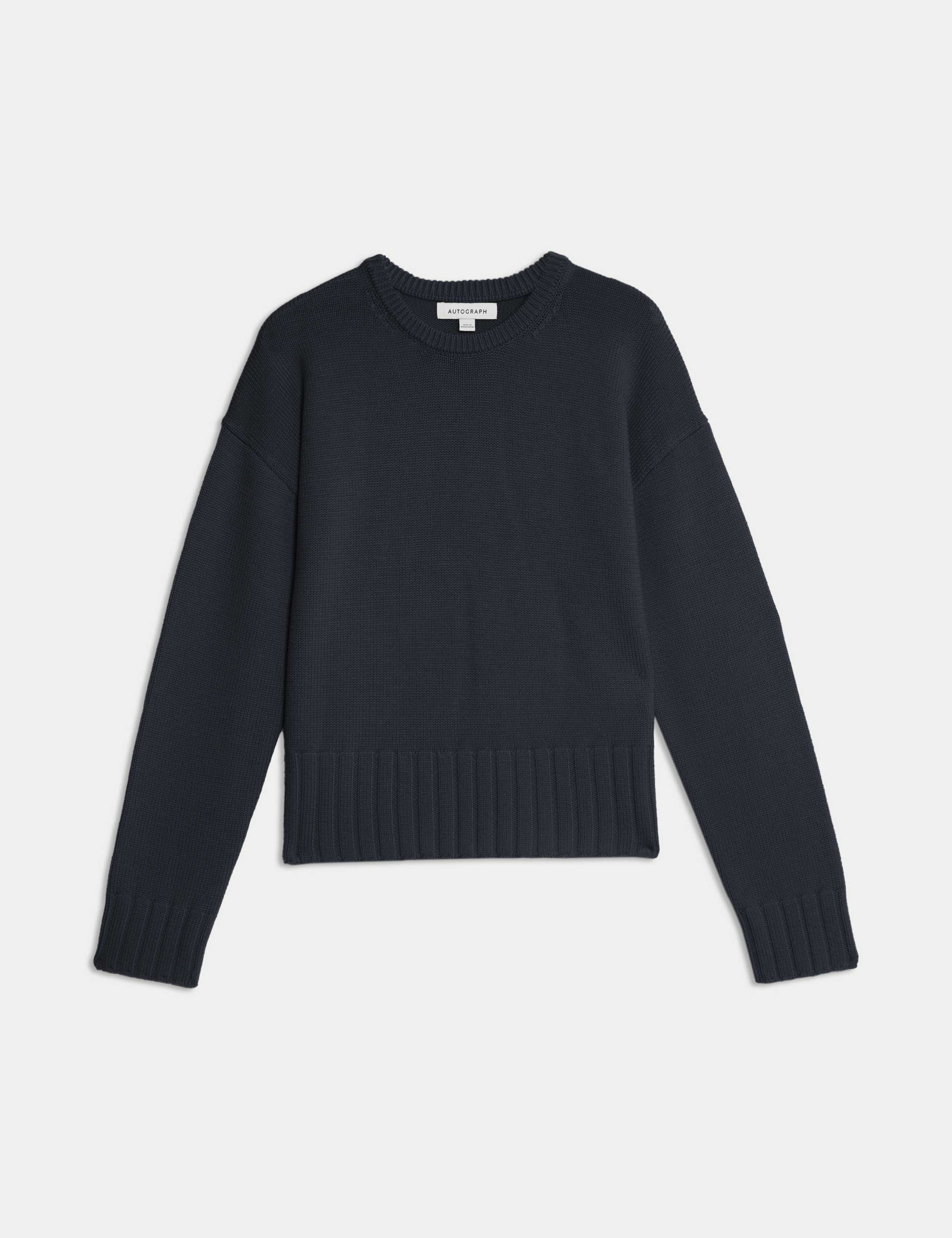 Pure Merino Wool Ribbed Crew Neck Jumper 2 of 8