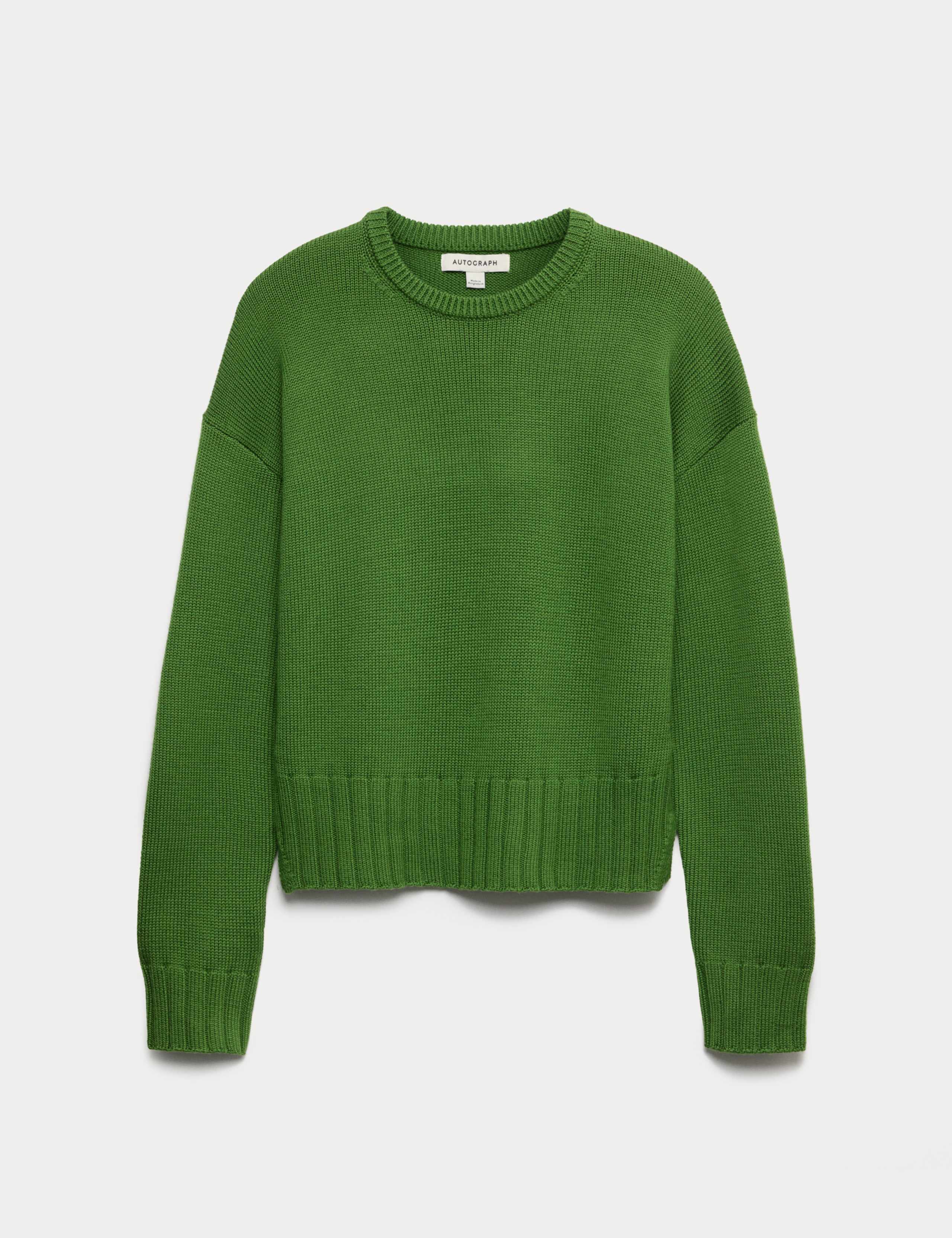 Pure Merino Wool Ribbed Crew Neck Jumper 2 of 6