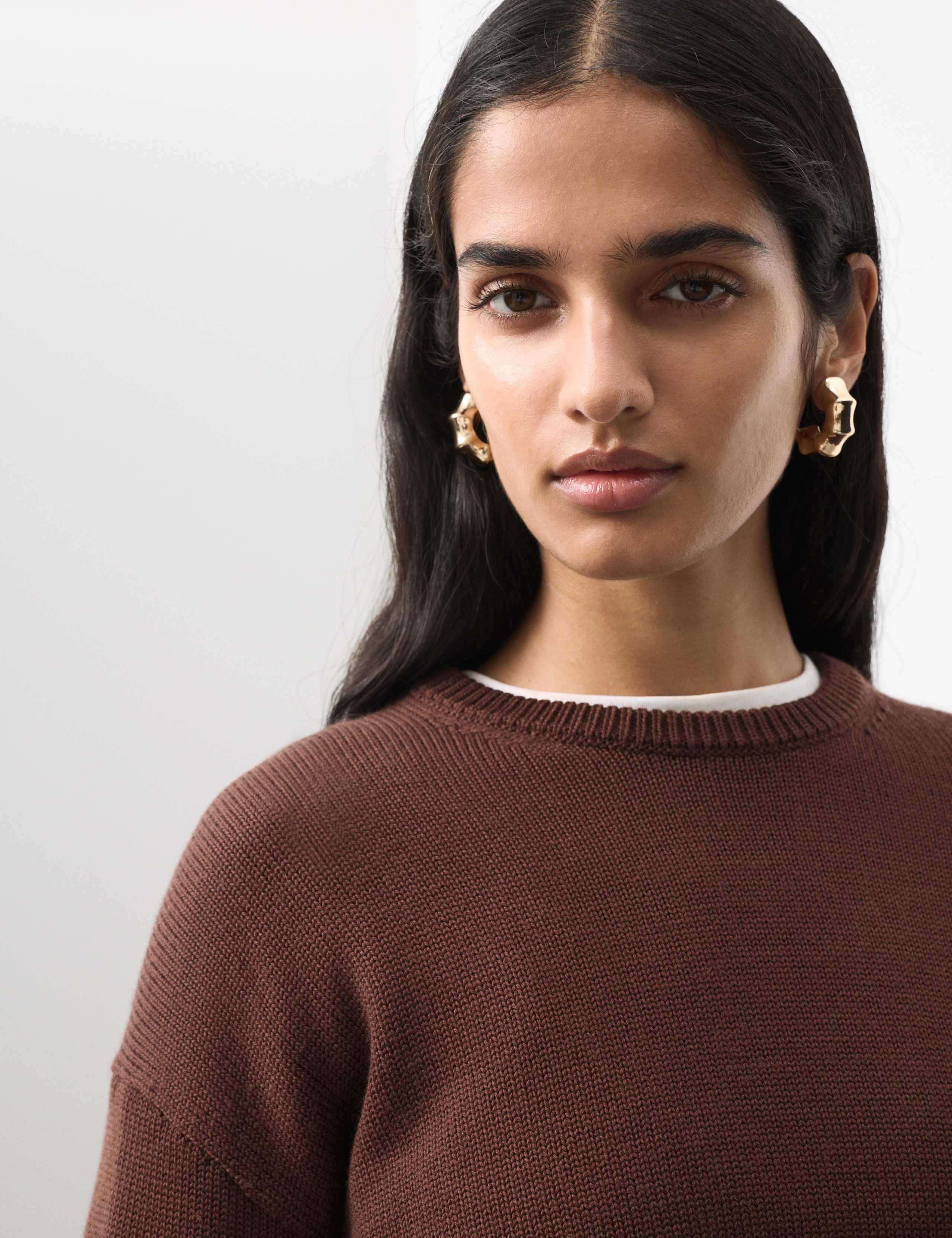 Pure Merino Wool Ribbed Crew Neck Jumper 3 of 6