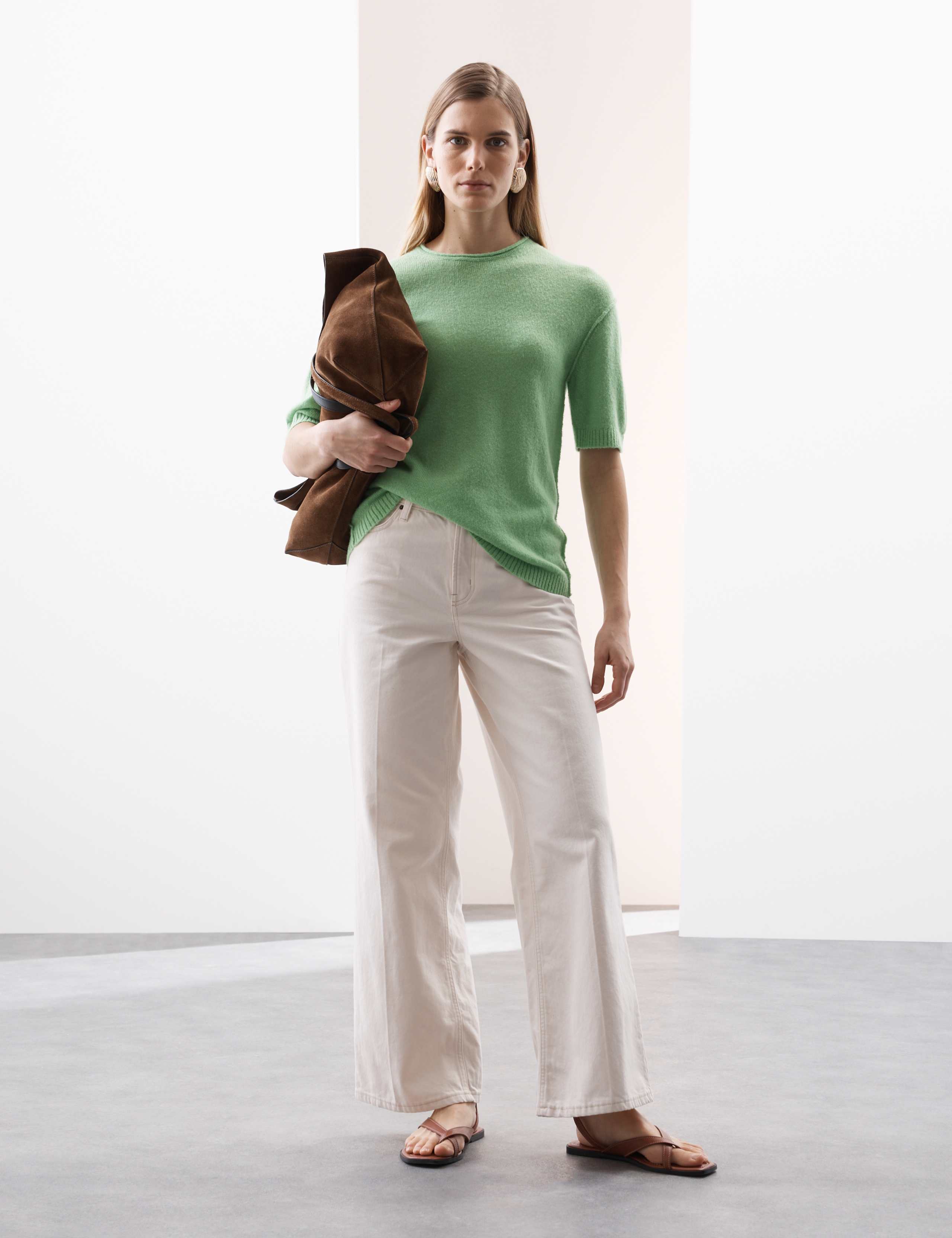 Textured Knitted Top With Alpaca and Merino Wool 1 of 5