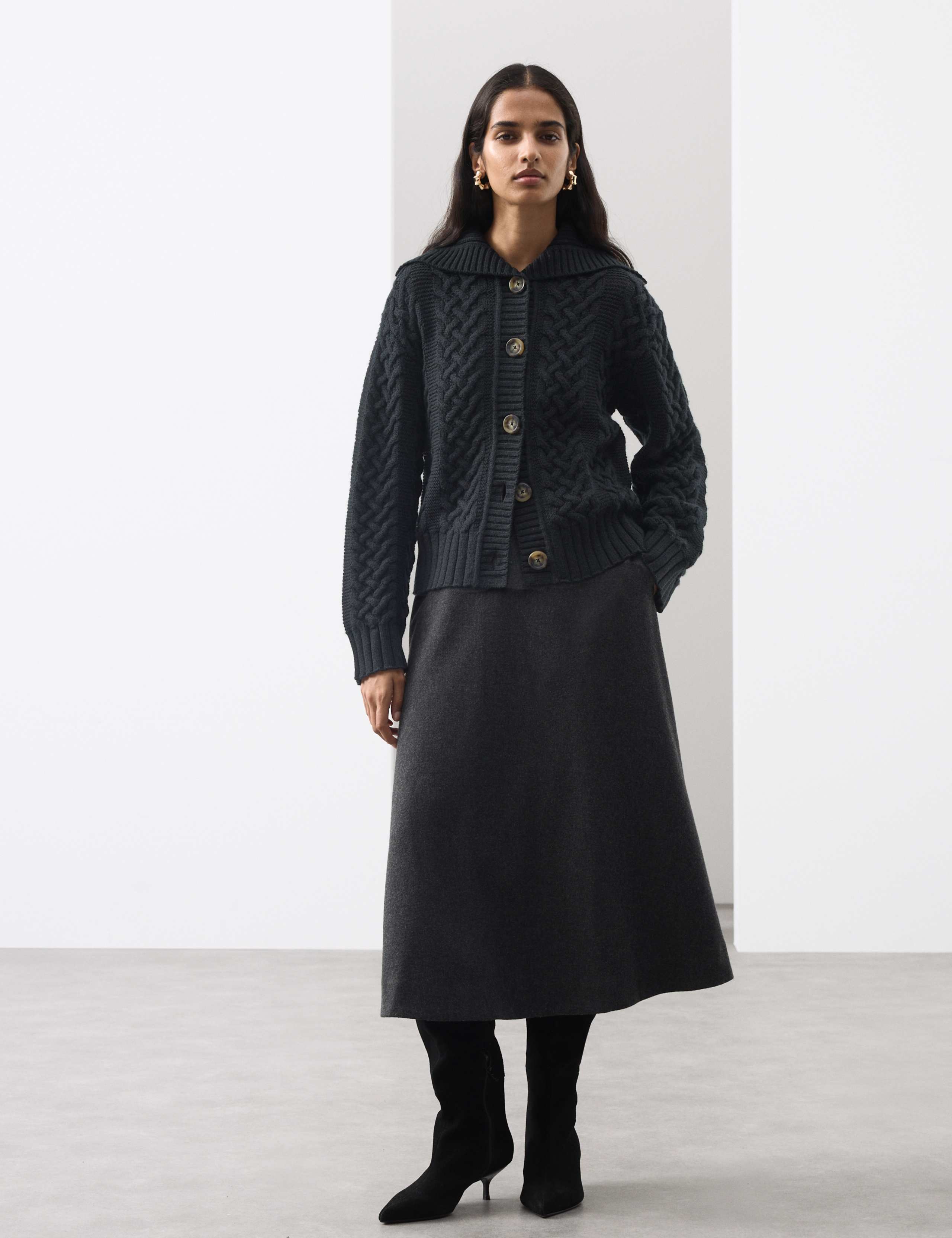 Pure Wool Collared Cardigan 6 of 7