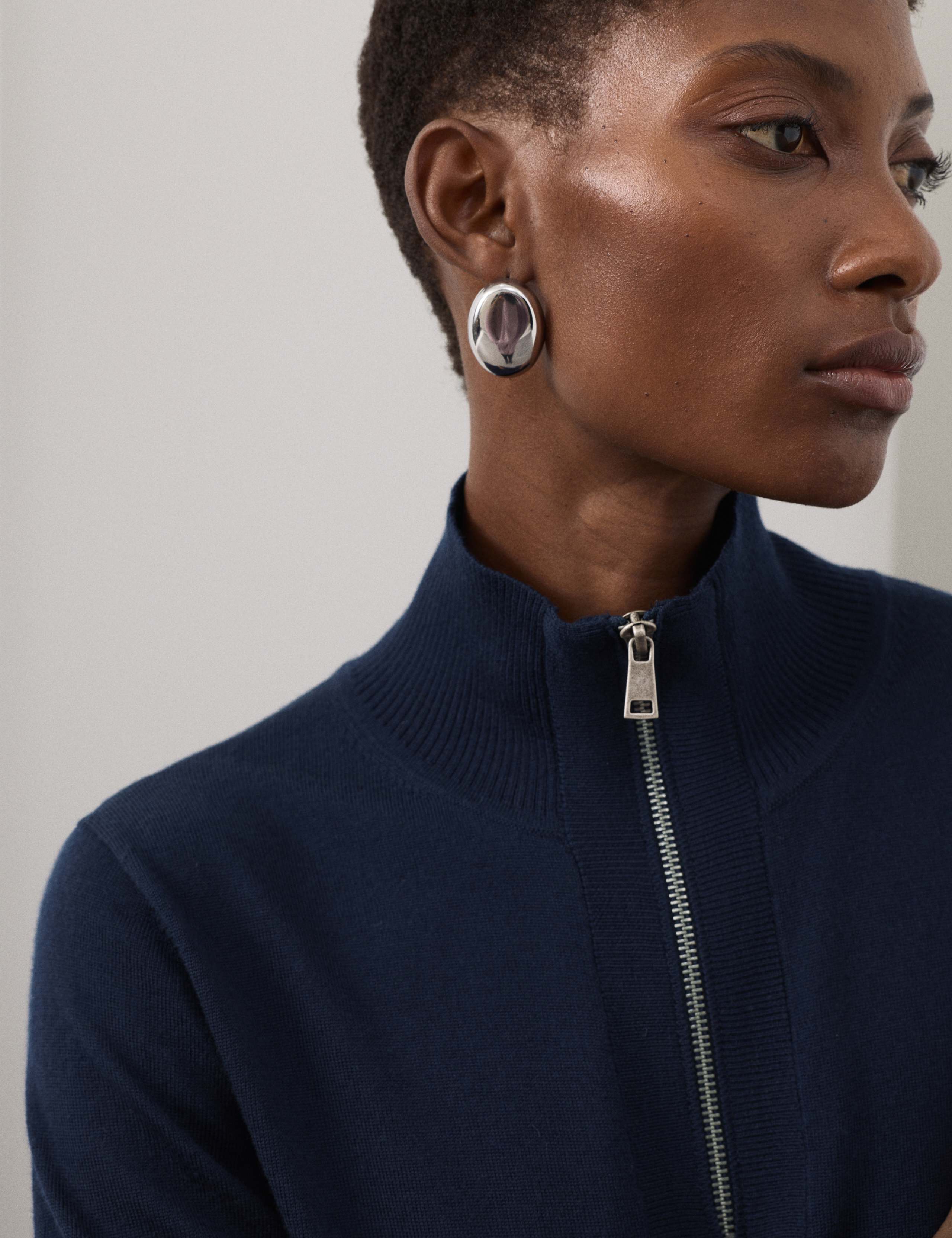 Pure Merino Wool Funnel Neck Half Zip Jumper 3 of 6