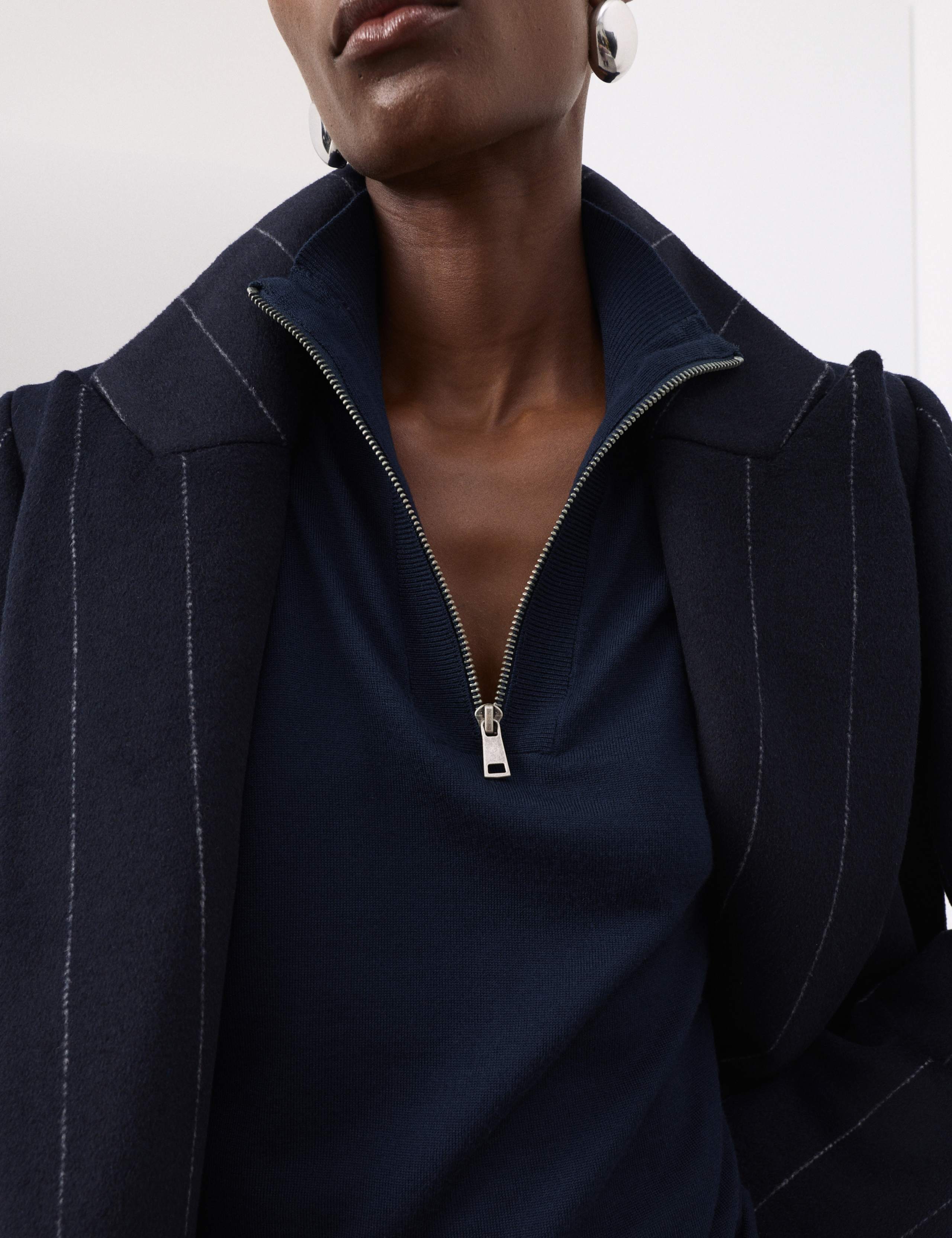 Pure Merino Wool Funnel Neck Half Zip Jumper 6 of 6