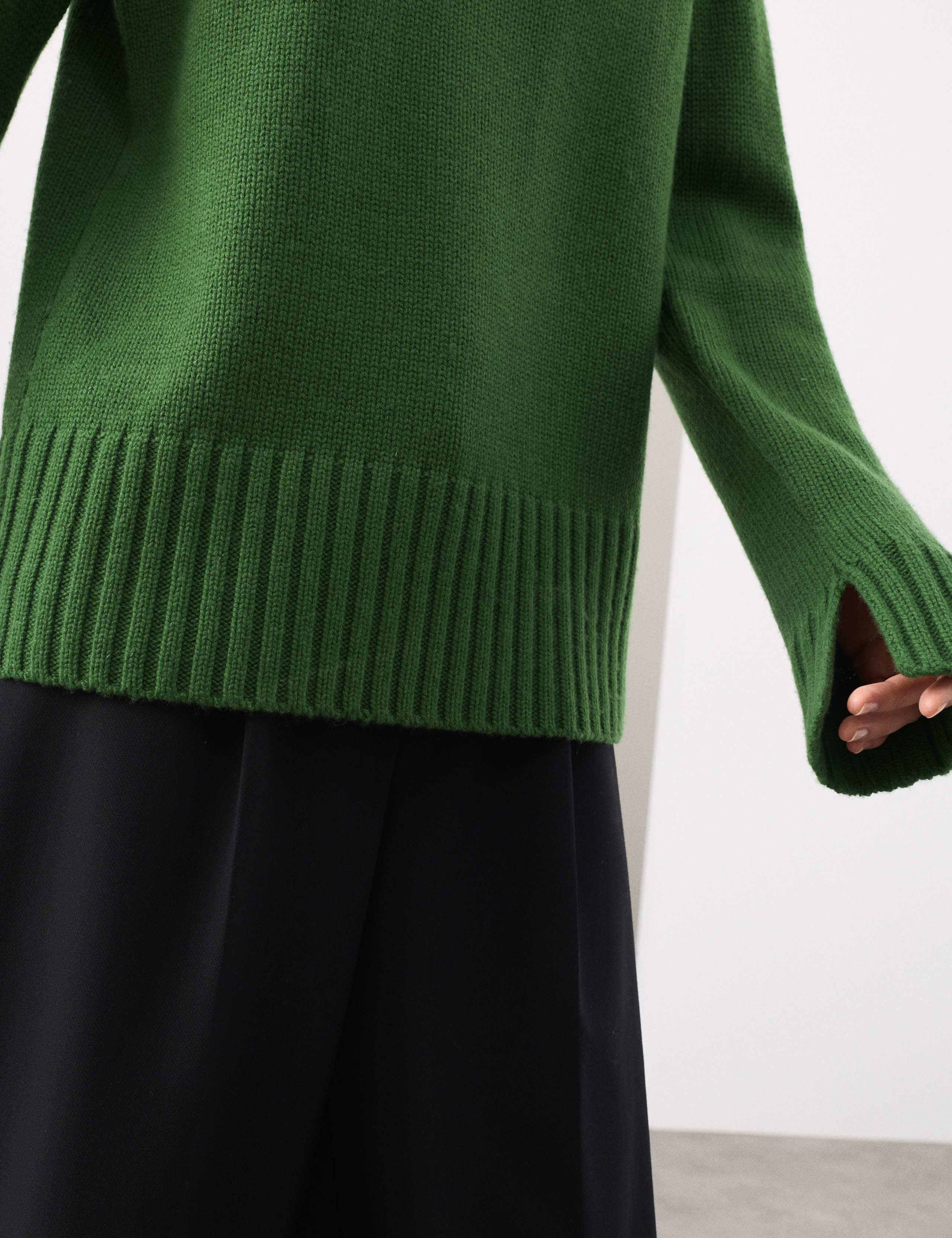 Ribbed Funnel Neck Jumper with Cashmere 4 of 5