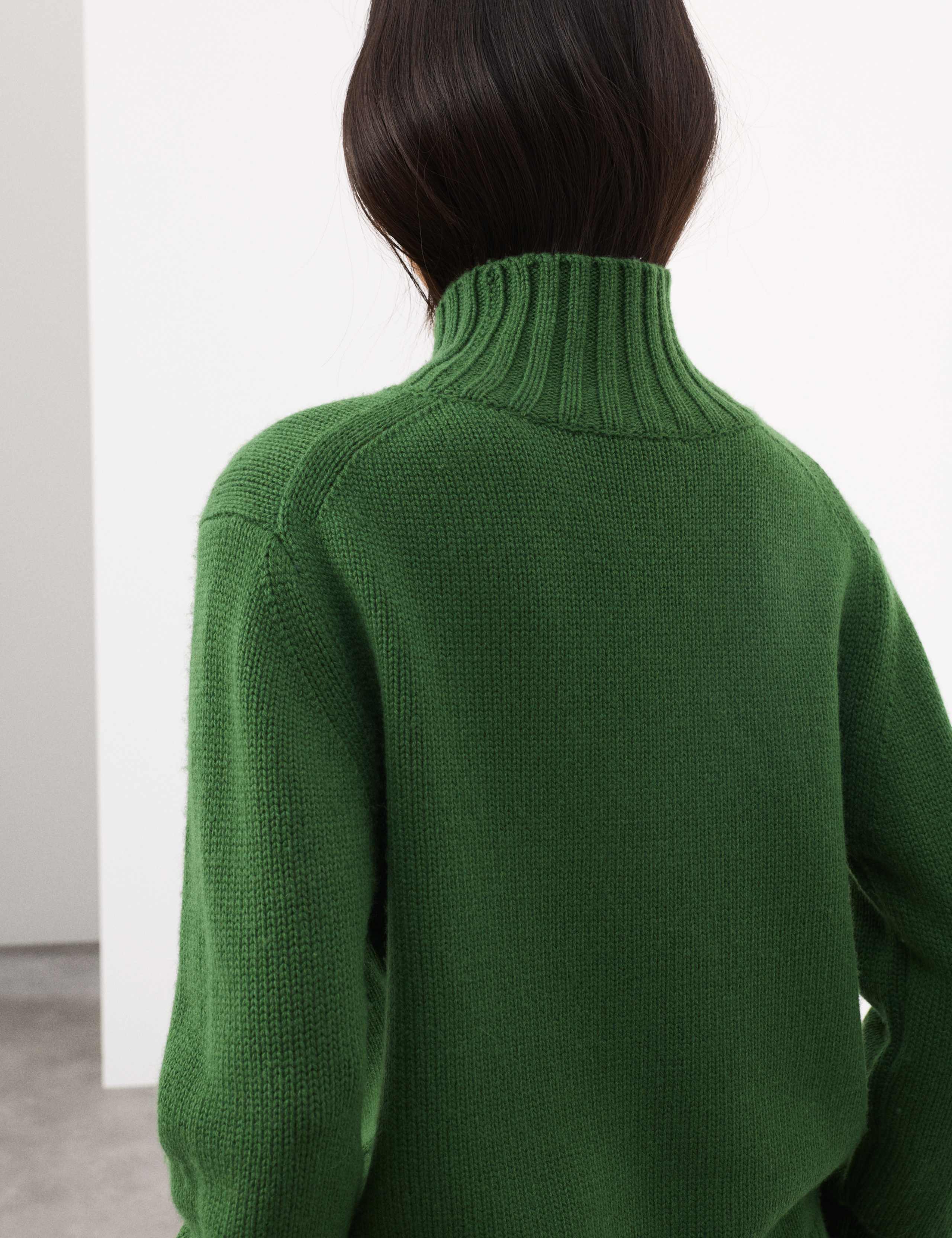 Ribbed Funnel Neck Jumper with Cashmere 5 of 5
