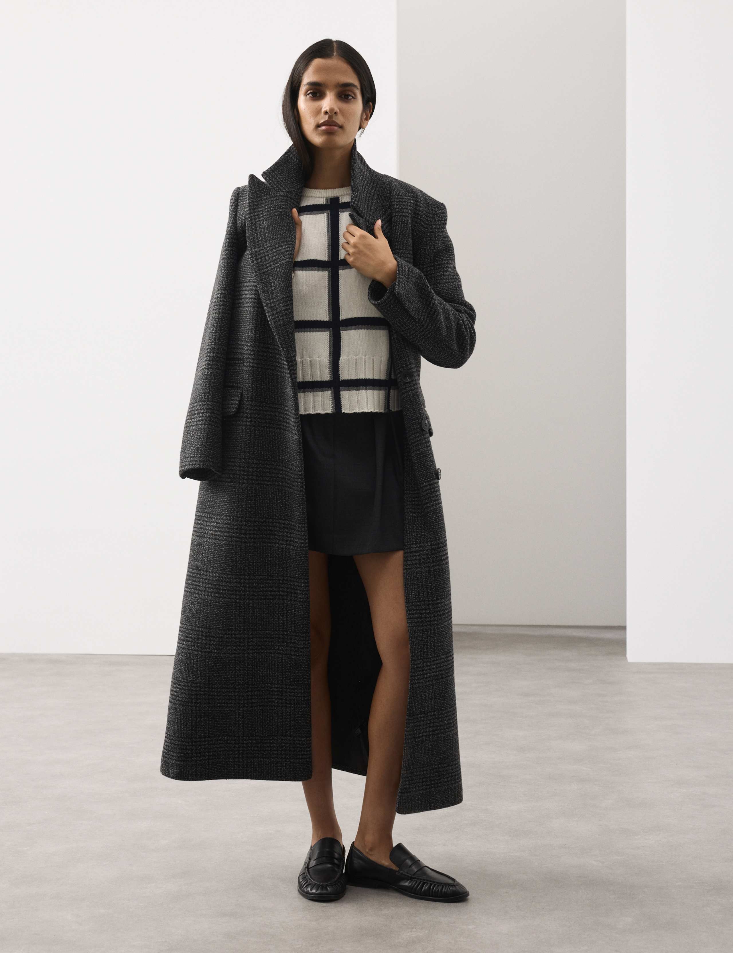 Pure Merino Wool Checked Jumper 1 of 6